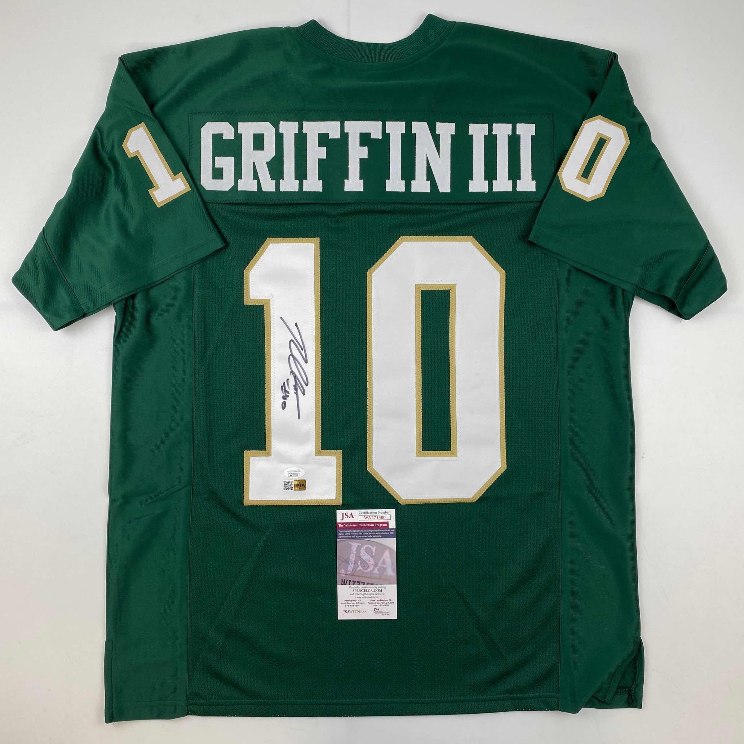 Autographed/Signed Robert Griffin III RG3 Baylor Green College Football Jersey JSA COA