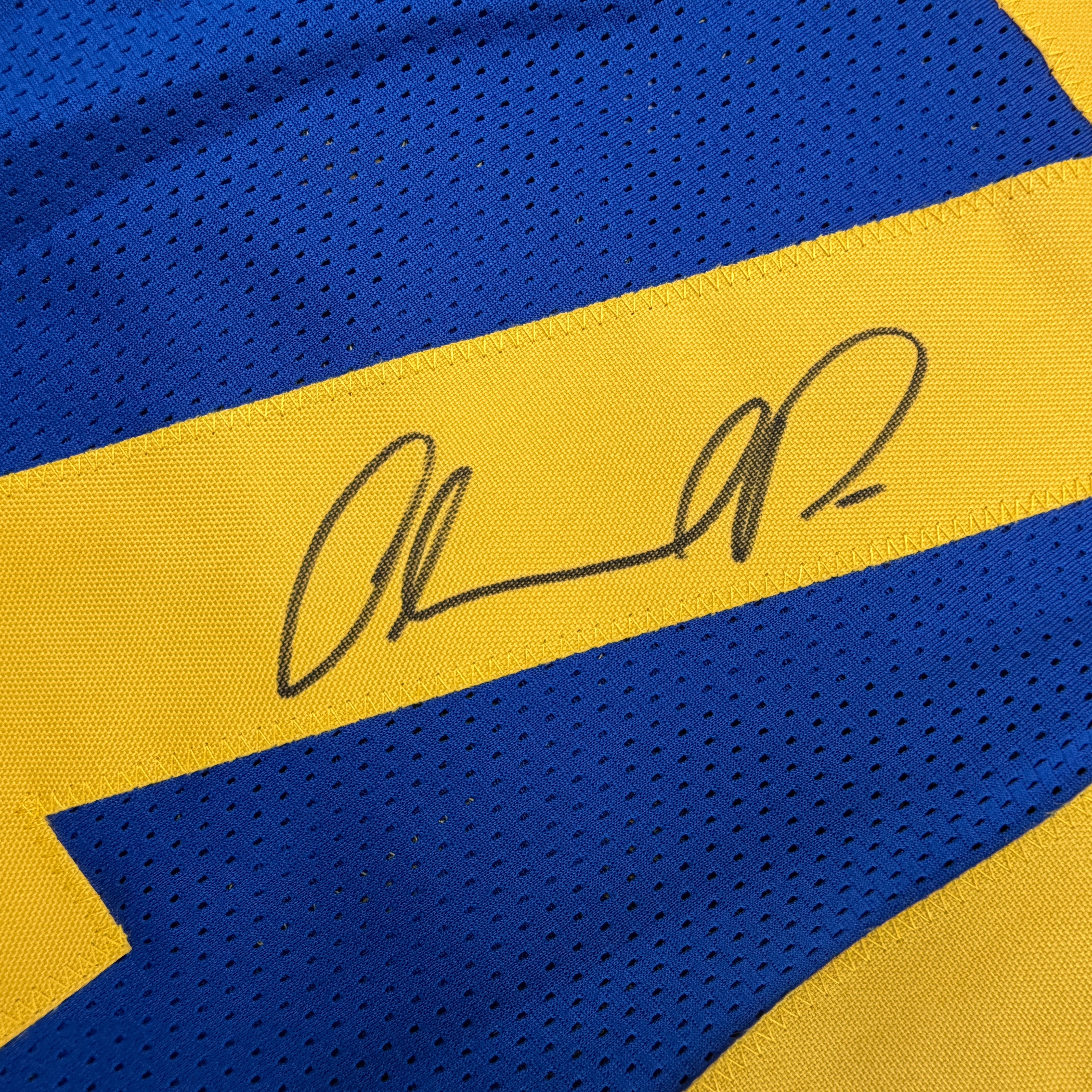 Autographed/Signed Orlando Pace St. Louis Retro Blue Football Jersey JSA COA