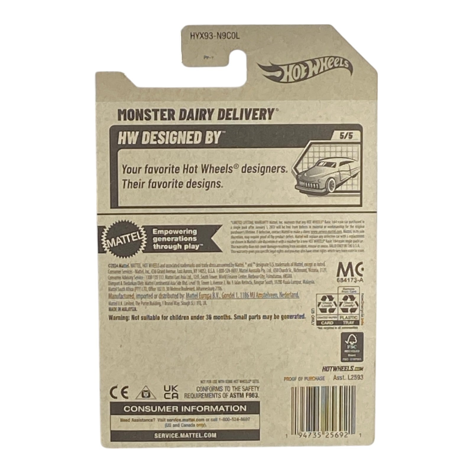 Hot Wheels Monster Dairy Delivery - HW Designed By Series 5/5