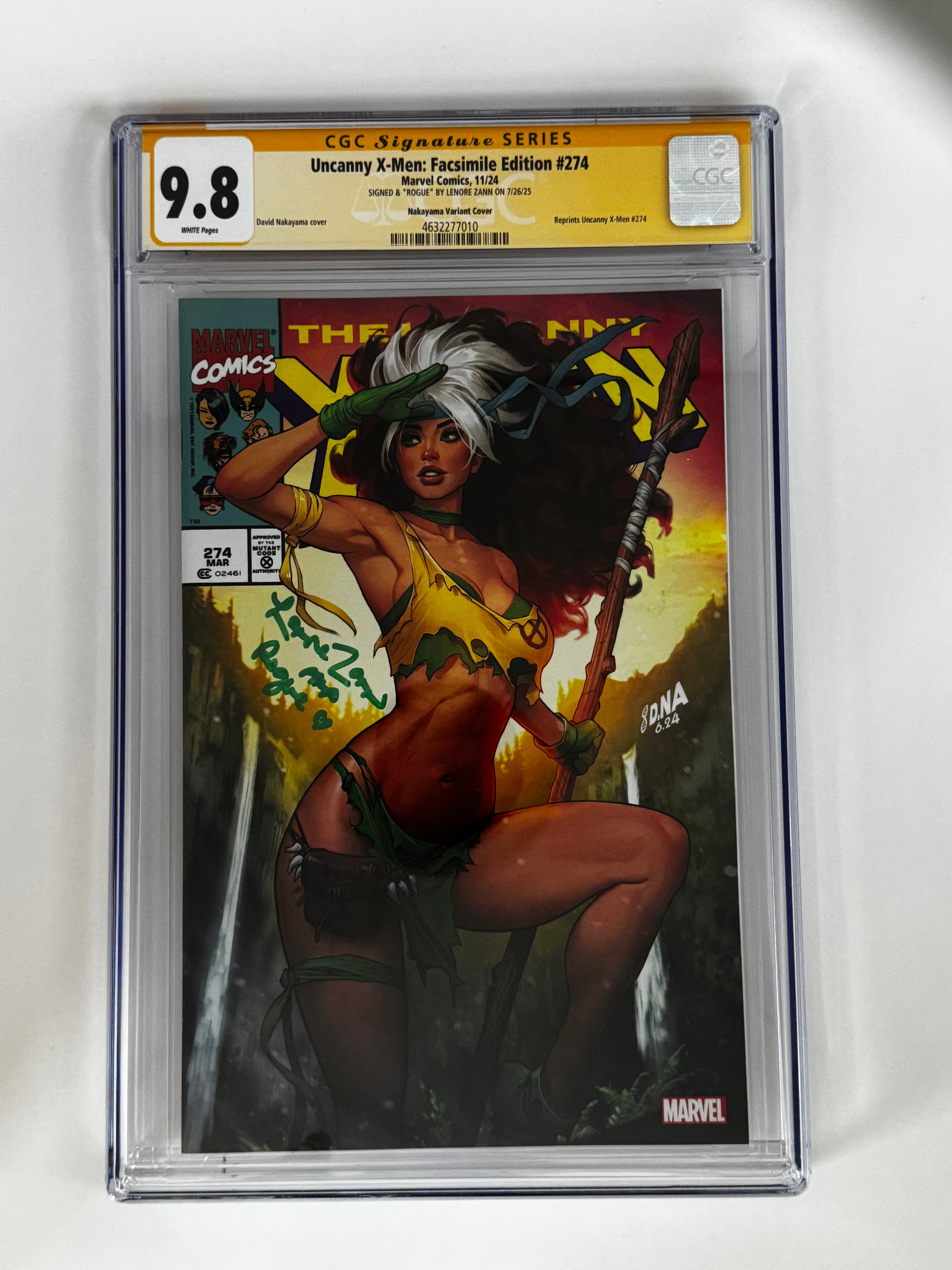Comic book in a protective case with a CGC 9.8 grading label on a white background