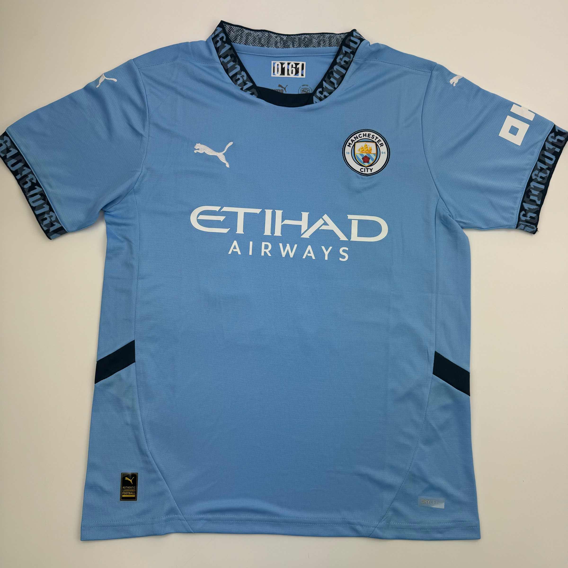 Autographed/Signed Phil Foden Manchester City Blue Soccer Futbol Jersey Beckett BAS COA #3