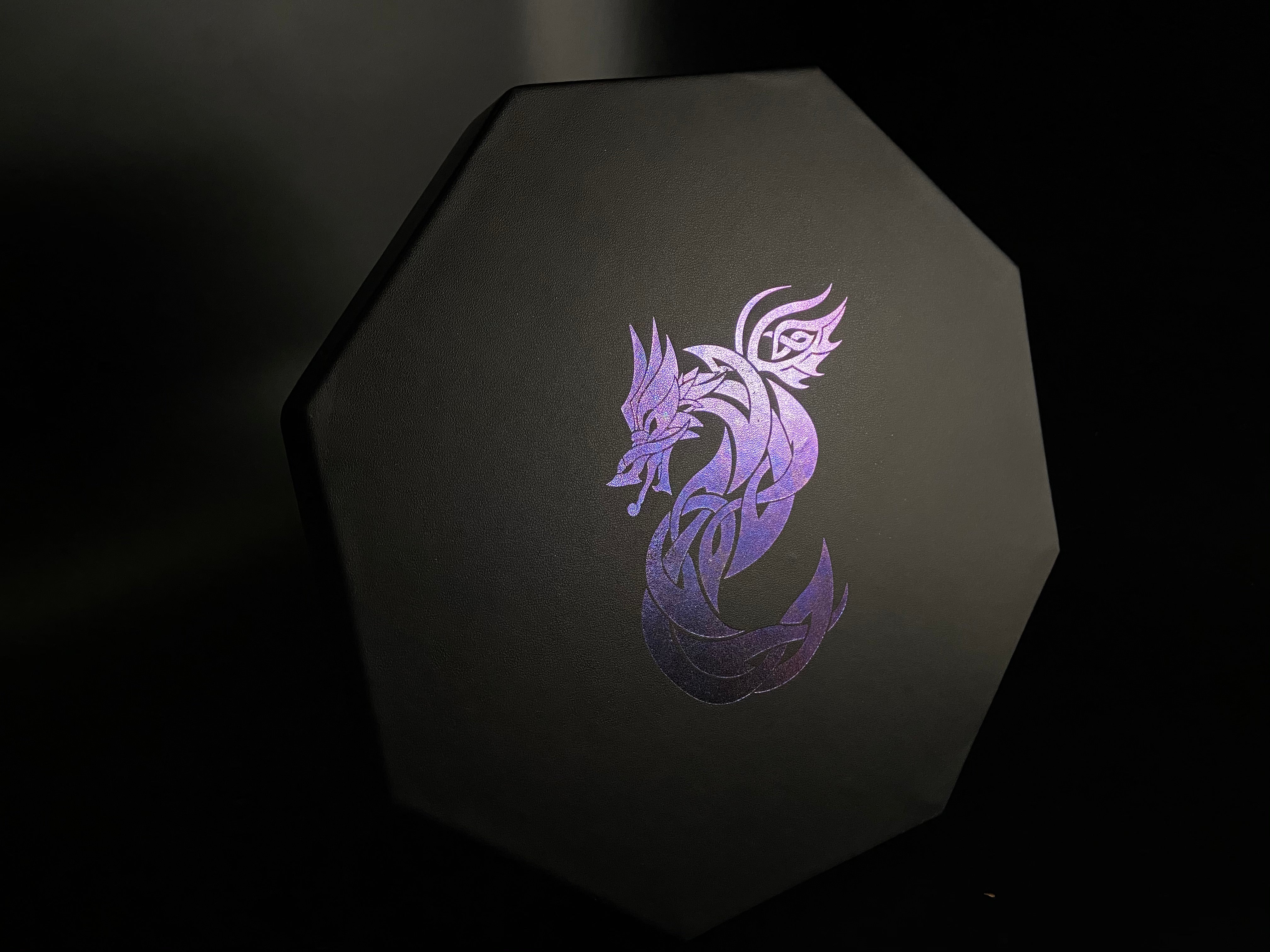 Color Shift Dice Tray Lid - Celtic Knot Dragon Design