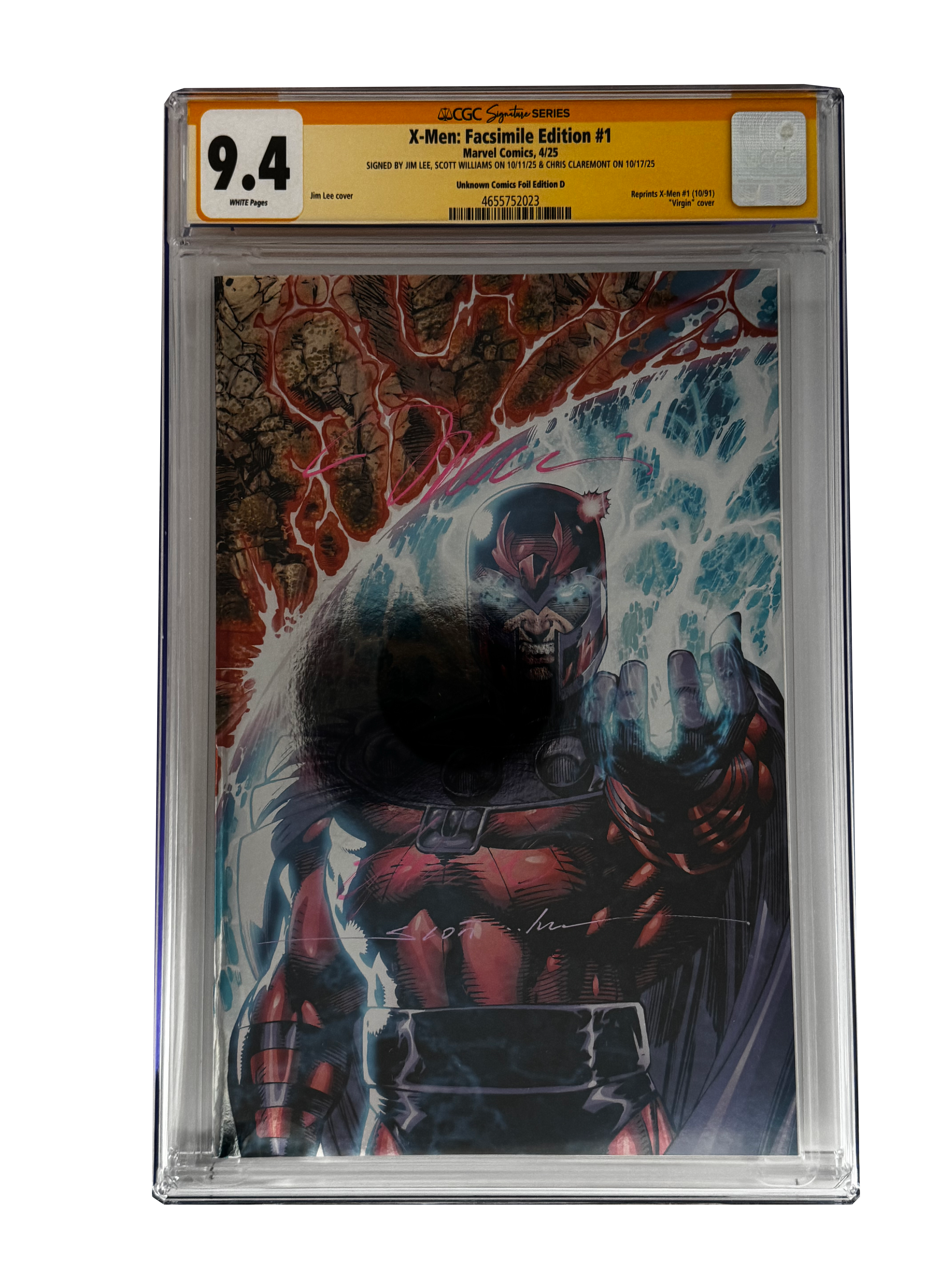 [TRIPLE SIGNED CGC YELLOW LABEL 4 PACK FOIL] X-Men 1991 #1 Facsimile Jim Lee | Claremont |  Williams Cover Var [Set #3]