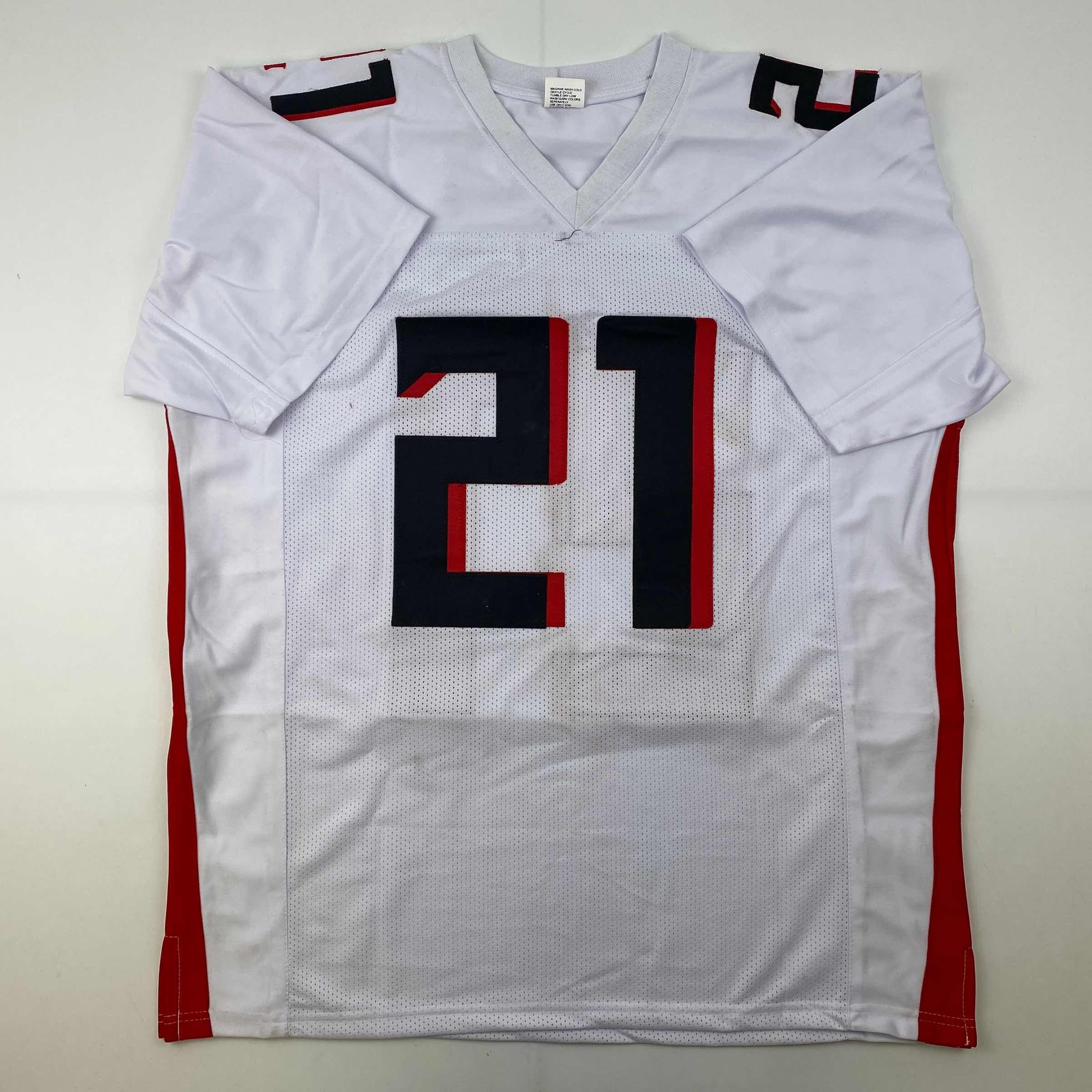 Facsimile Autographed Todd Gurley II Atlanta White Reprint Laser Auto Football Jersey Size Men's XL