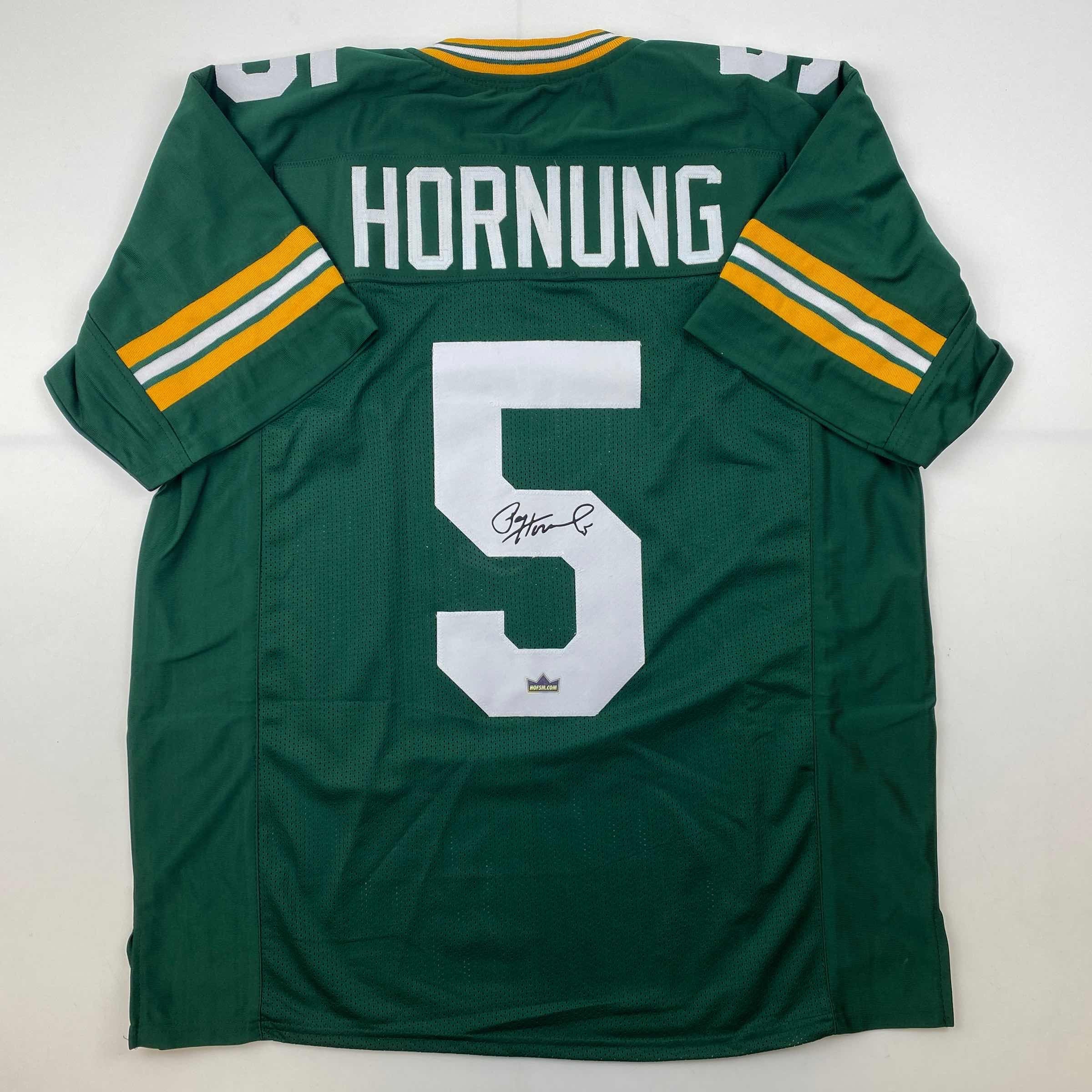 Facsimile Autographed Paul Hornung Green Bay Green Reprint Laser Auto Football Jersey Size Men's XL