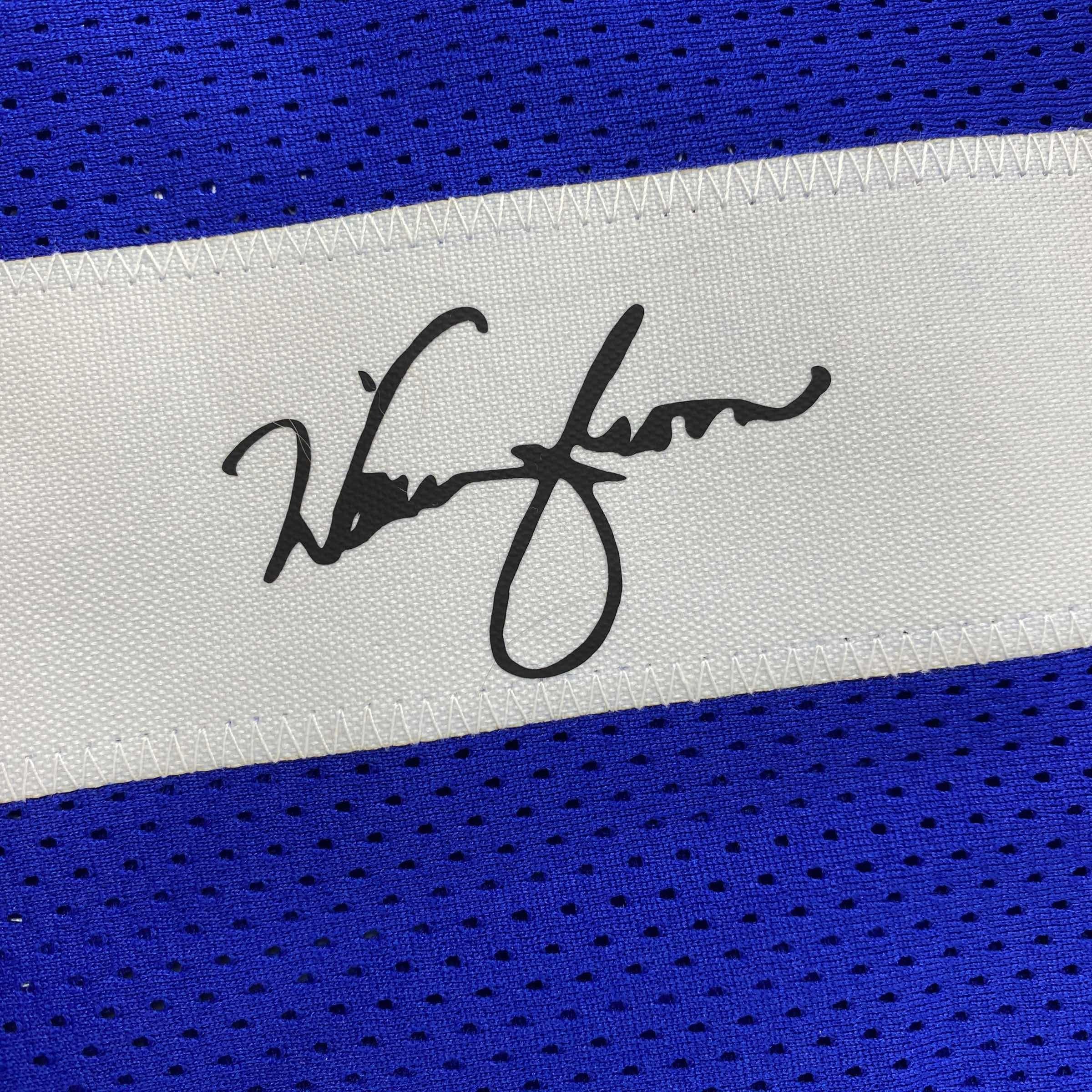 Facsimile Autographed Warren Moon Seattle Blue Reprint Laser Auto Football Jersey Size Men's XL