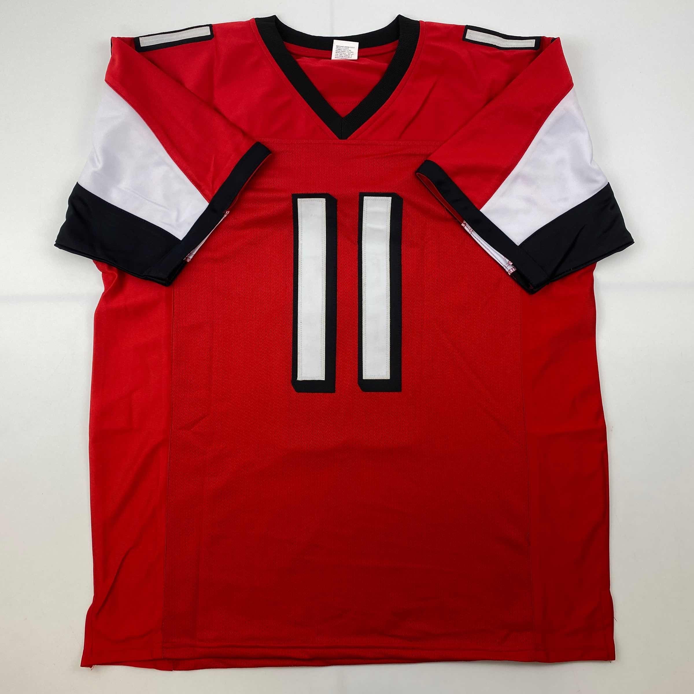 Facsimile Autographed Julio Jones Atlanta Red Reprint Laser Auto Football Jersey Size Men's XL