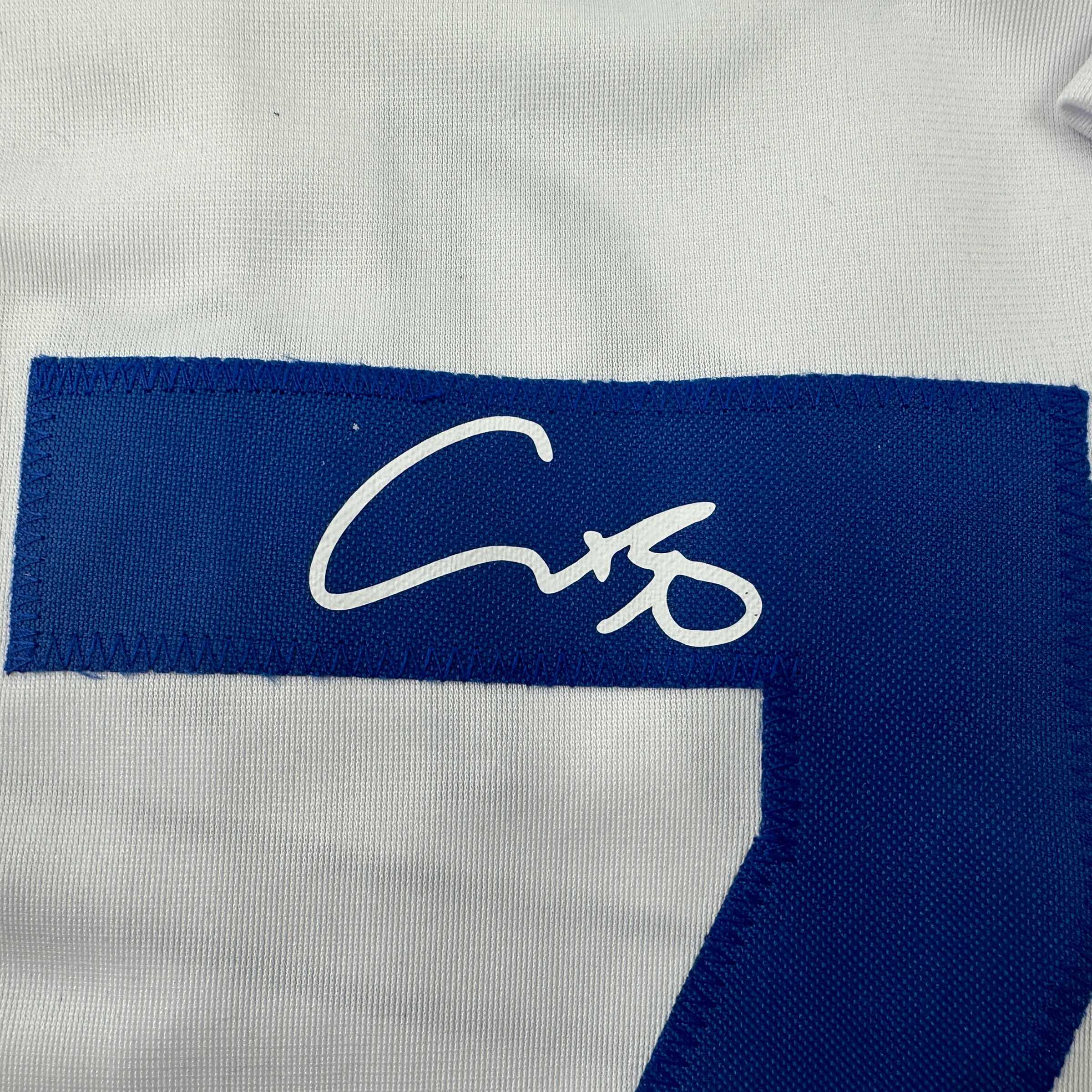 Facsimile Autographed Shohei Ohtani Los Angeles LA White Reprint Laser Auto Baseball Jersey Size Men's XL