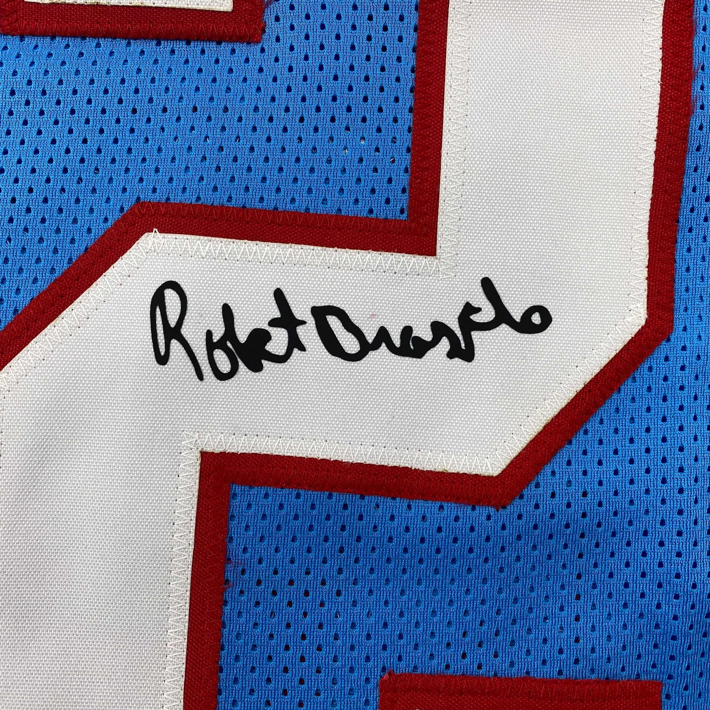 Facsimile Autographed Robert Brazile Houston Blue Reprint Laser Auto Football Jersey Size Men's XL
