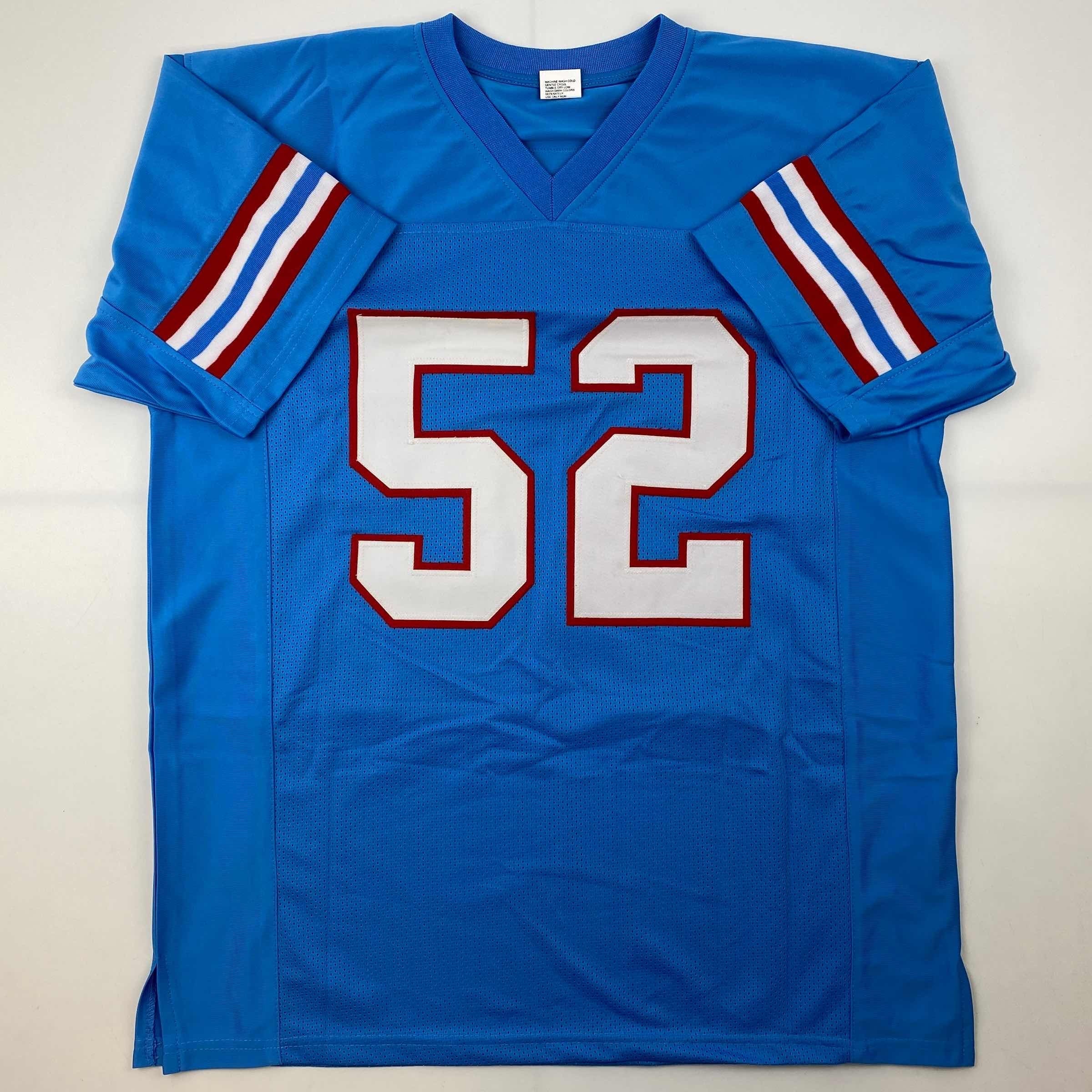 Facsimile Autographed Robert Brazile Houston Blue Reprint Laser Auto Football Jersey Size Men's XL