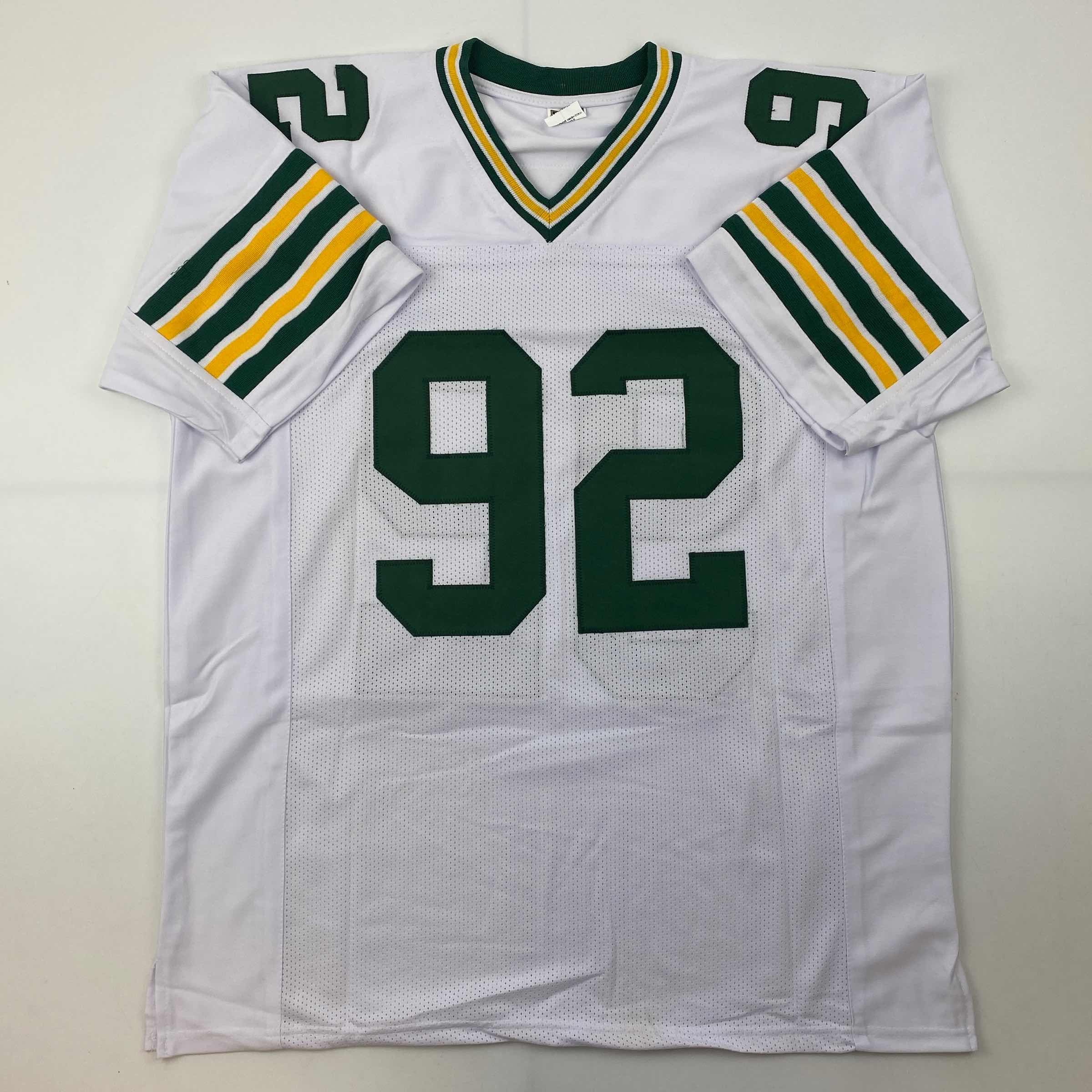 Facsimile Autographed Reggie White Green Bay White Reprint Laser Auto Football Jersey Size Men's XL