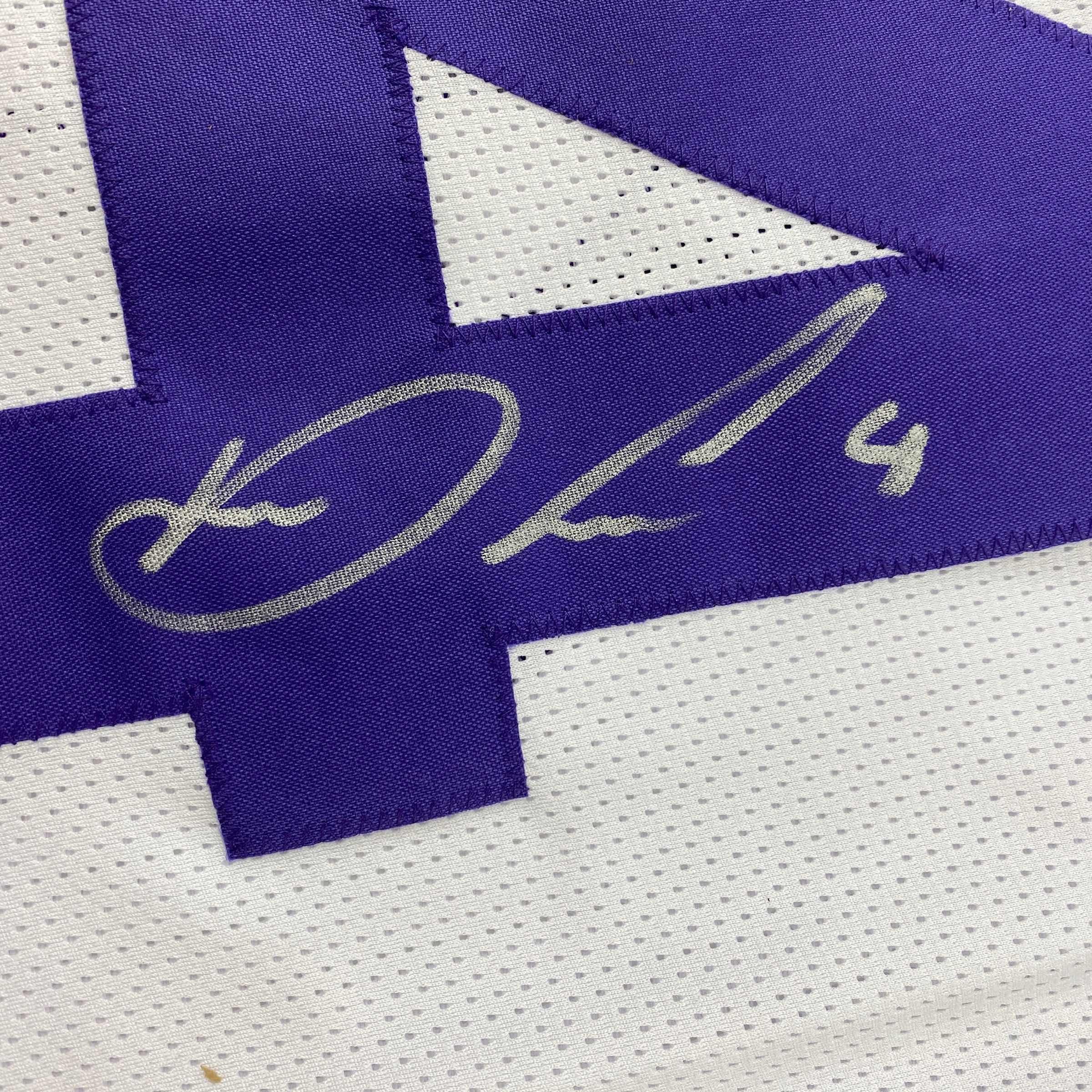 Autographed/Signed Dalvin Cook #4 Minnesota White Football Jersey Beckett BAS COA