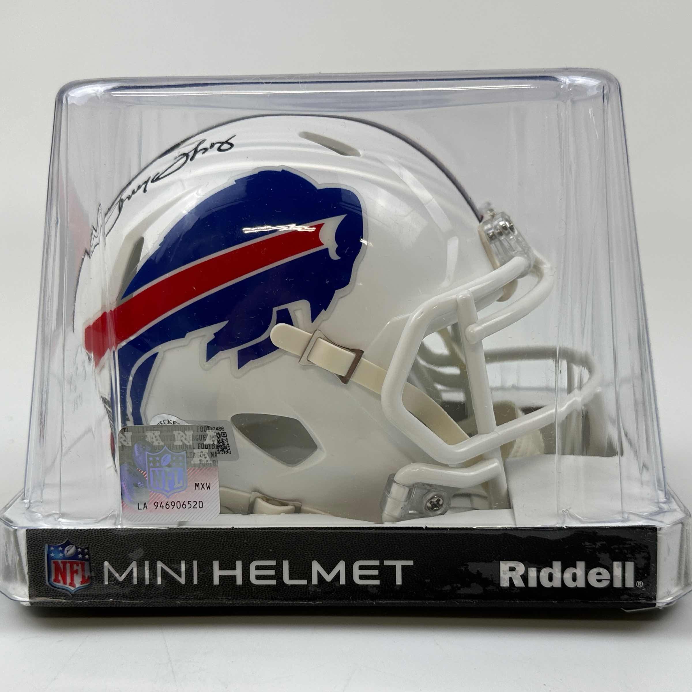Autographed/Signed Thurman Thomas Buffalo Bills Mini Football Helmet Beckett BAS COA