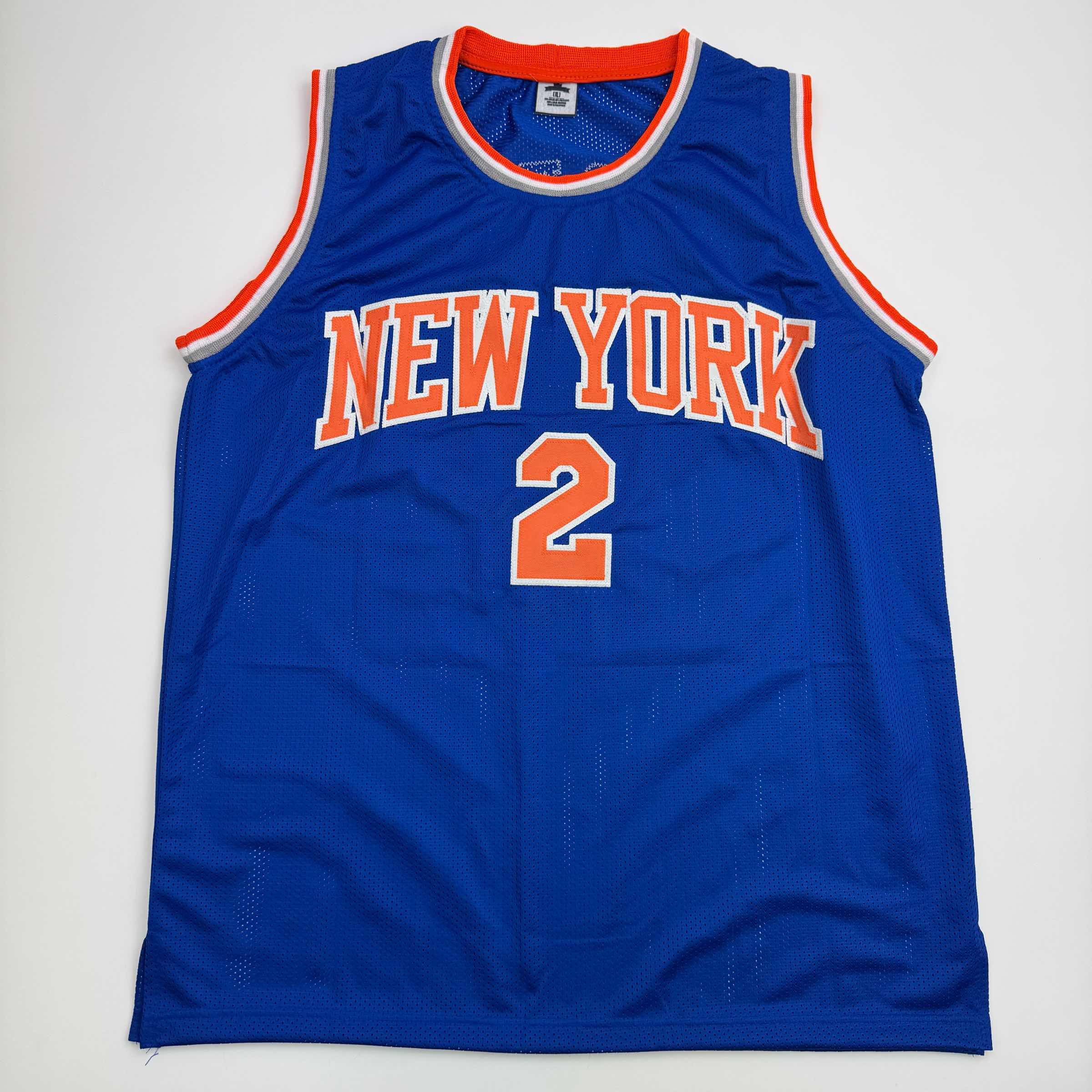 Autographed/Signed Miles Deuce McBride New York Blue Basketball Jersey JSA COA