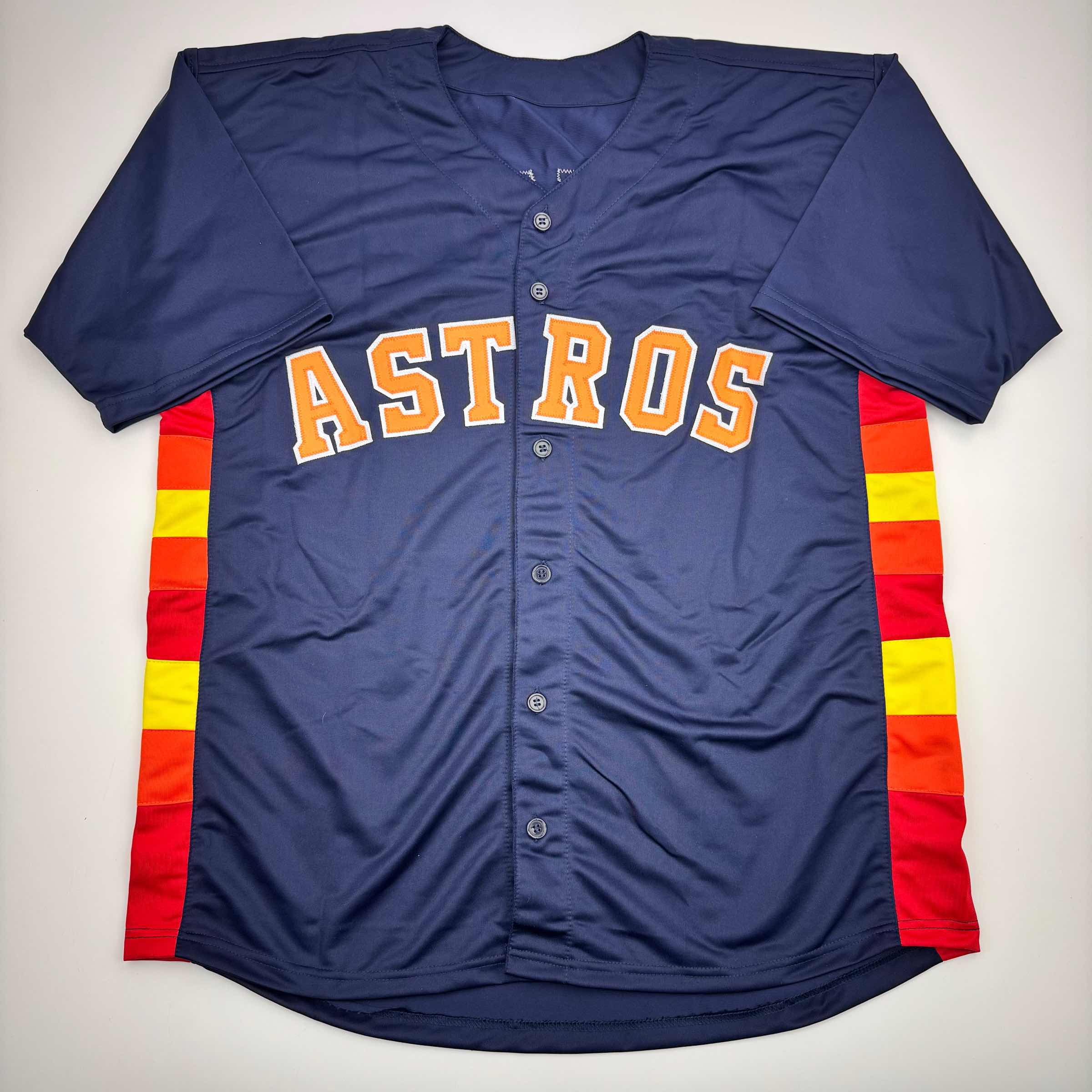 Autographed/Signed Roy Oswalt Houston Blue Baseball Jersey JSA COA