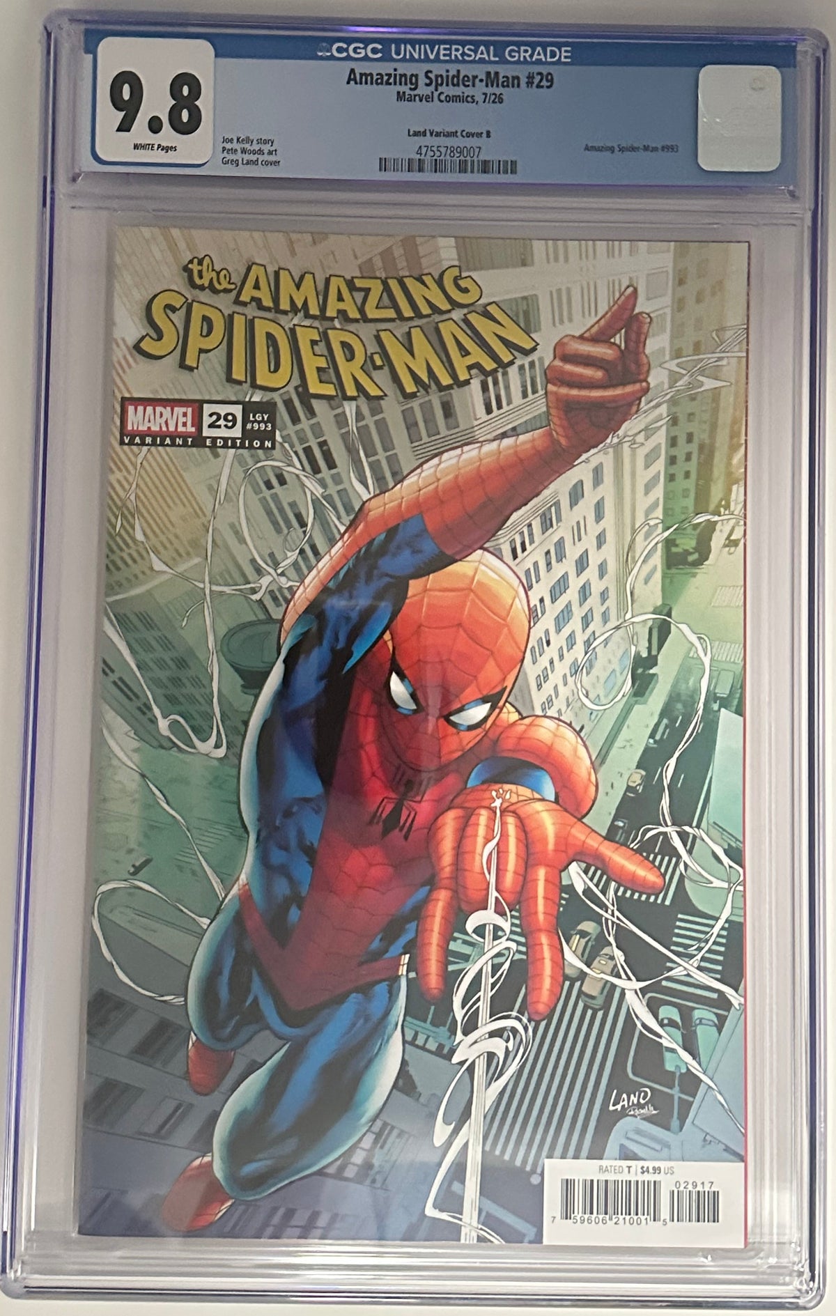 AMAZING SPIDER-MAN #29 CGC 9.8 BLUE LABEL GREG LAND 1:25 VAR [IN STOCK]