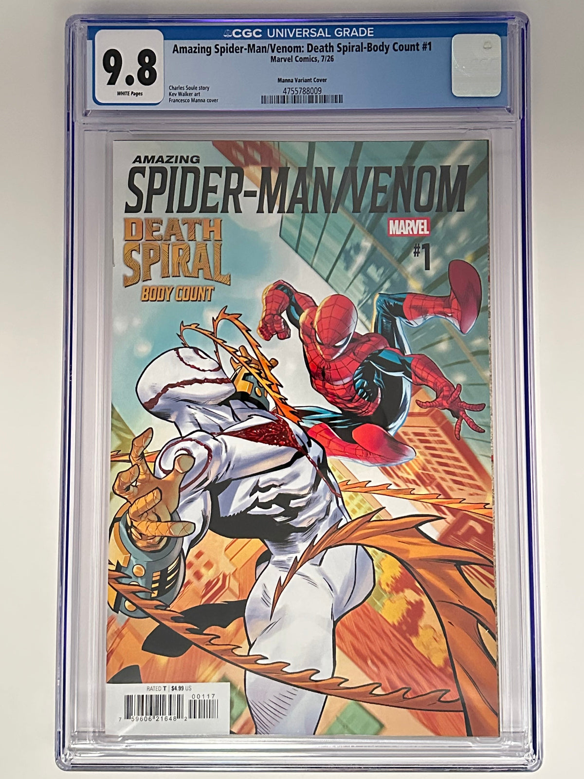 AMAZING SPIDER-MAN/VENOM: DEATH SPIRAL-BODY COUNT #1 CGC 9.8 BLUE LABEL FRANCESCO MANNA 1:25 VAR [IN STOCK]