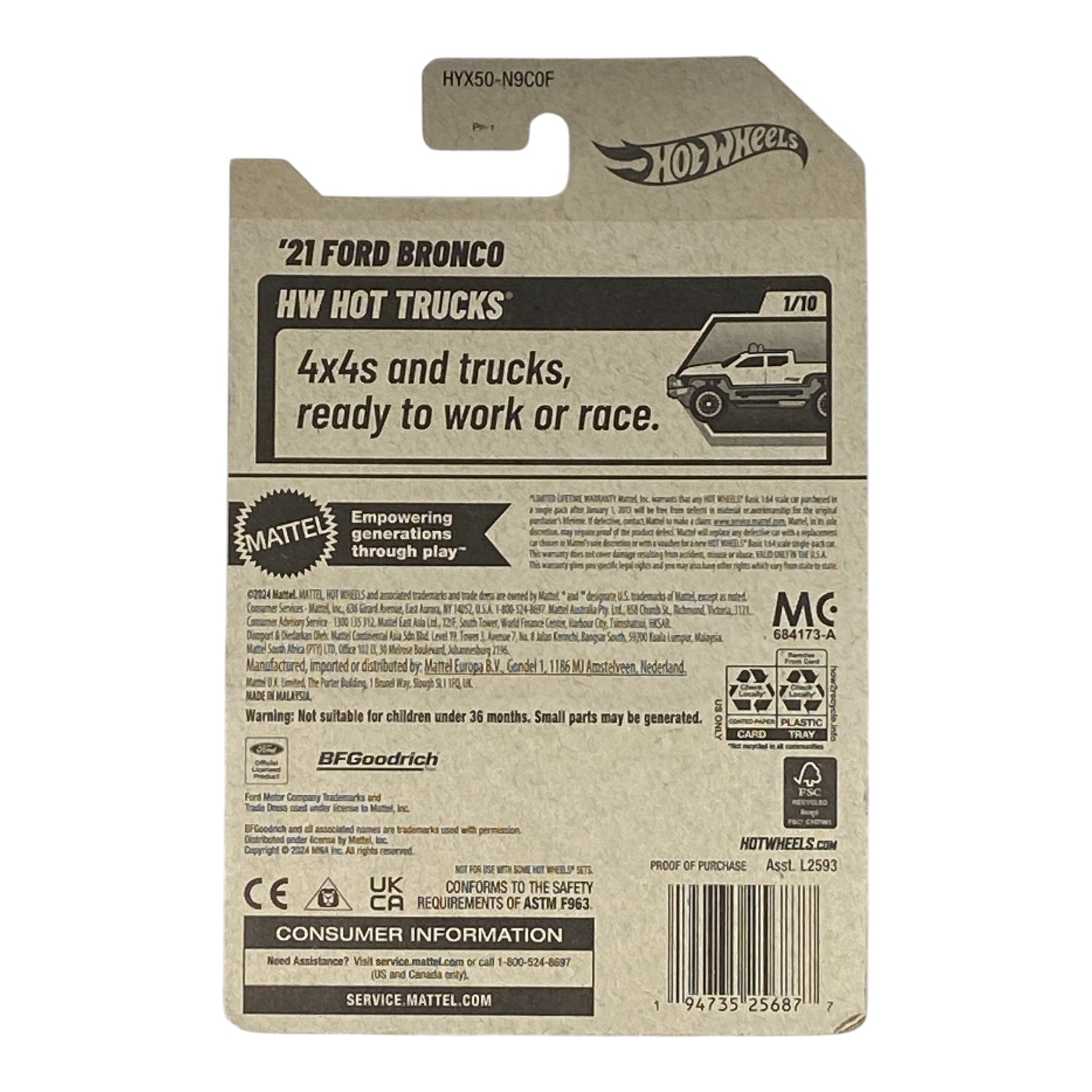 Hot Wheels '21 Ford Bronco - Hot Trucks Series 1/10