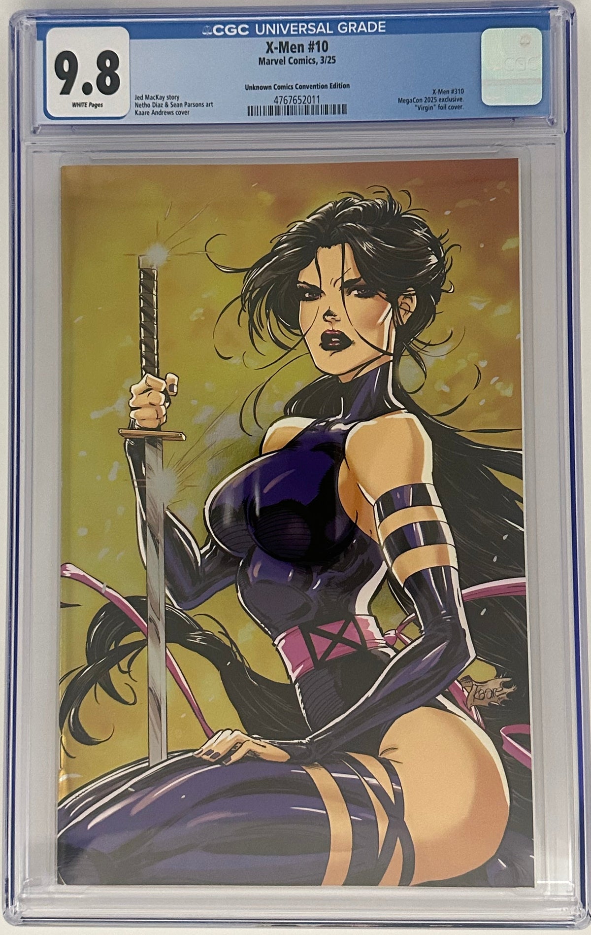 [FOIL] X-MEN #10 CGC 9.8 BLUE LABEL KAARE ANDREWS VIRGIN VAR [IN STOCK]