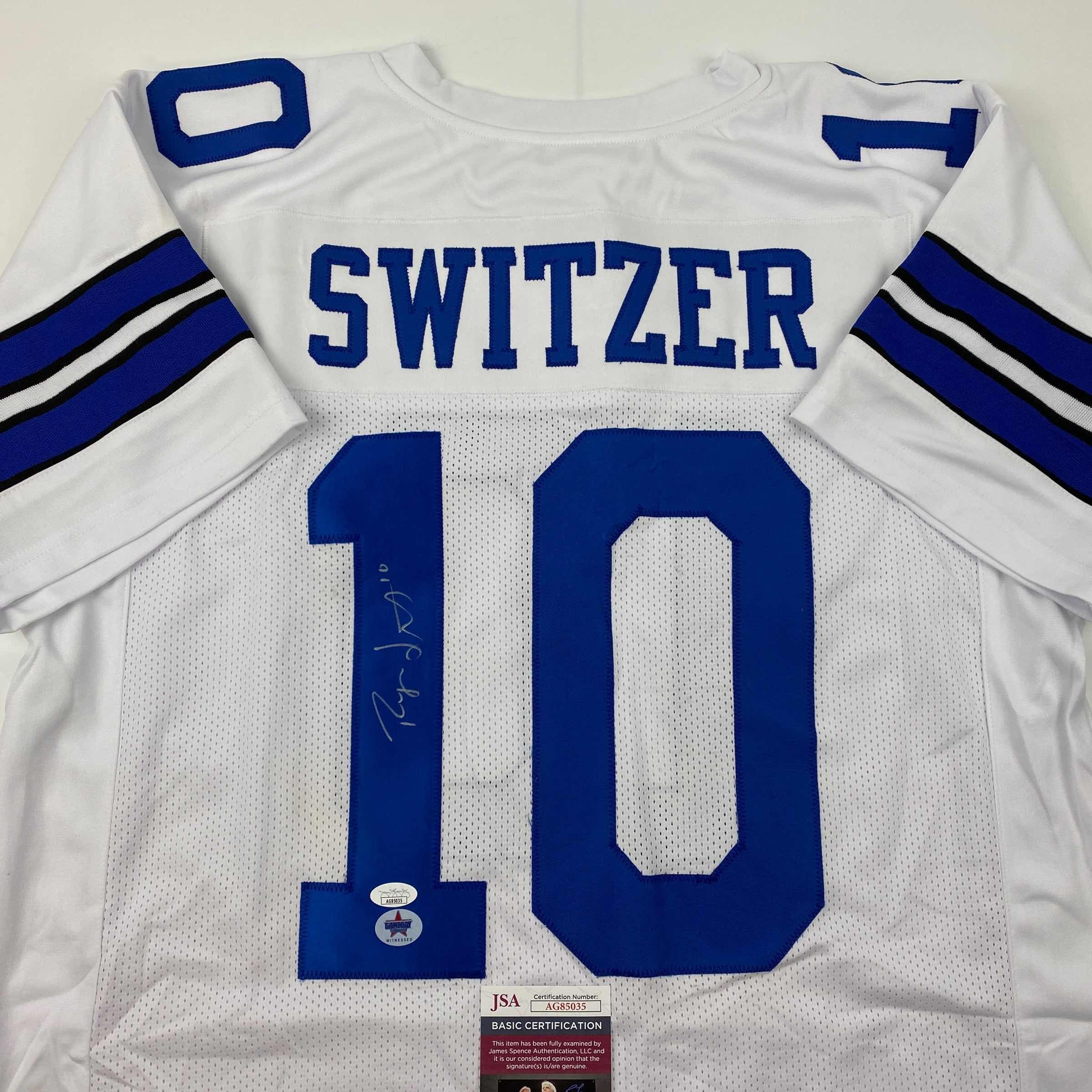 Autographed/Signed Ryan Switzer Dallas White Football Jersey JSA COA