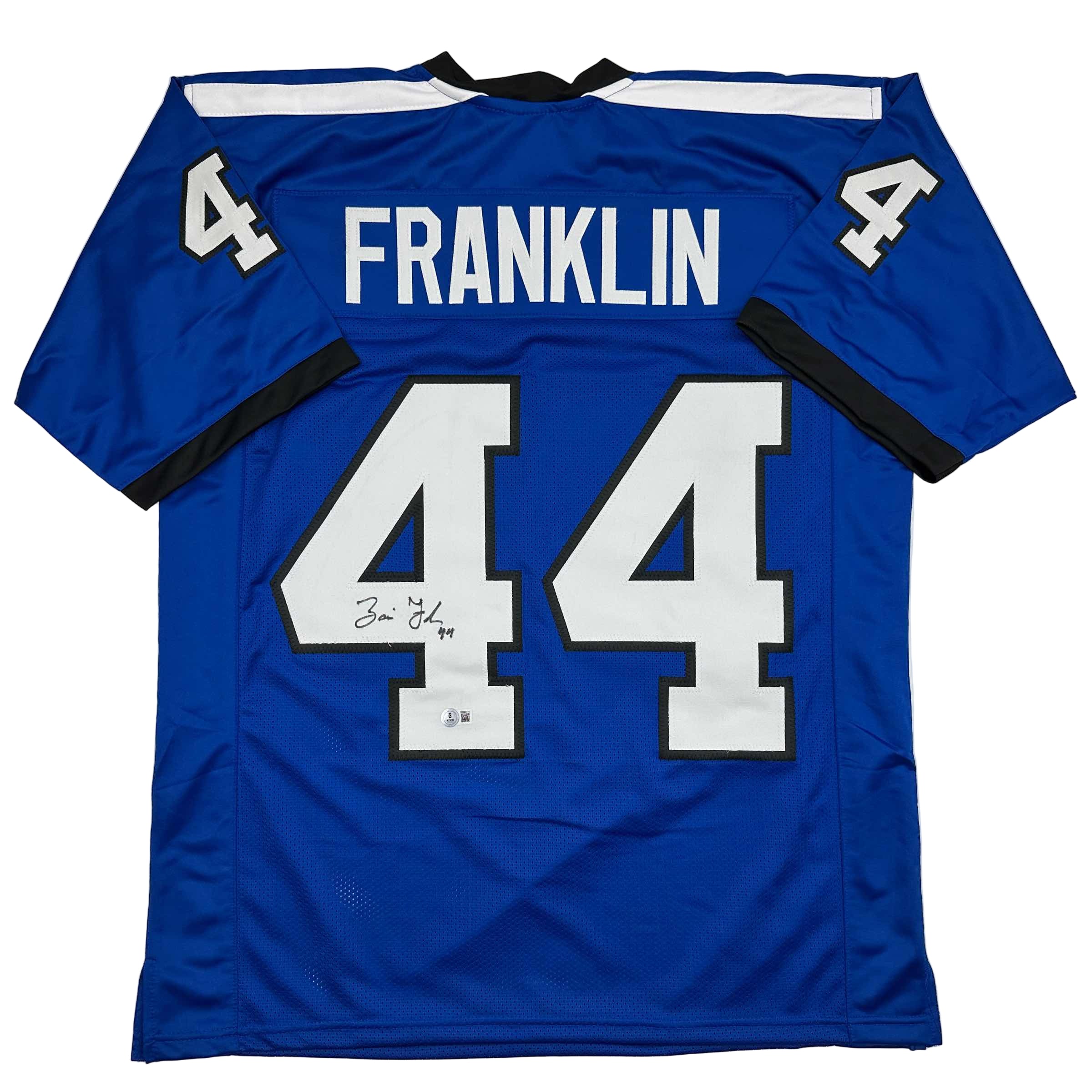 Autographed/Signed Zaire Franklin Indianapolis 2025 Style Blue Football Jersey Beckett BAS COA