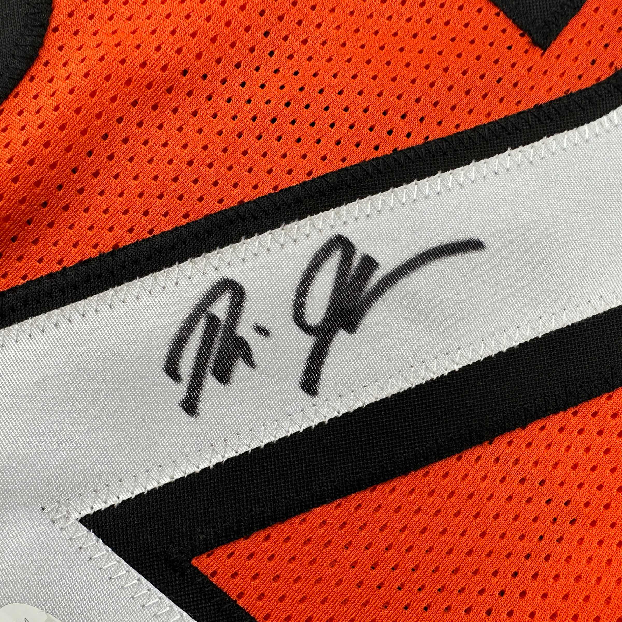 Autographed/Signed Rudi Johnson Cincinnati Orange Football Jersey JSA COA