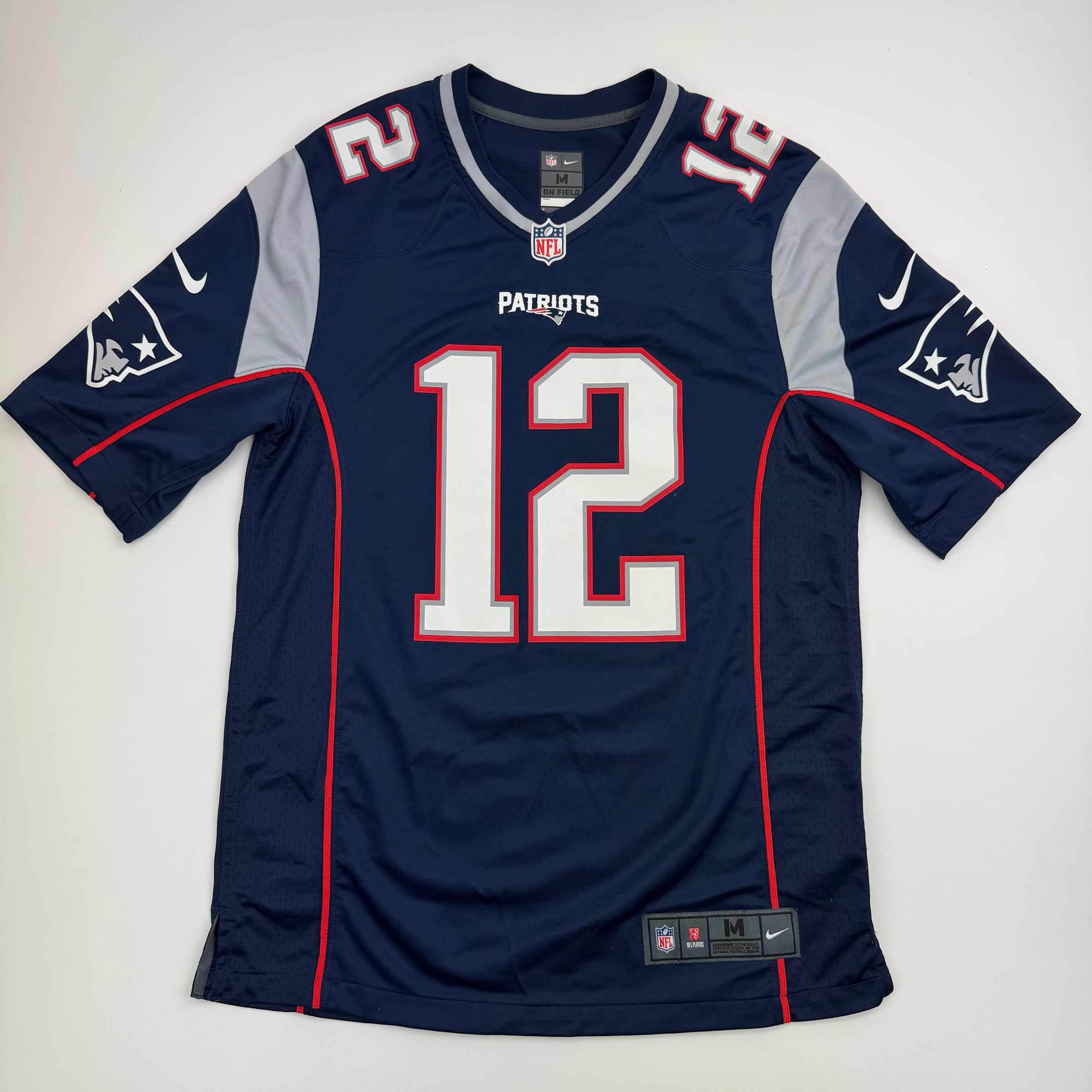Autographed/Signed Tom Brady "5x SB Champ" New England Patriots Blue Authentic Nike Football Jersey Tristar COA