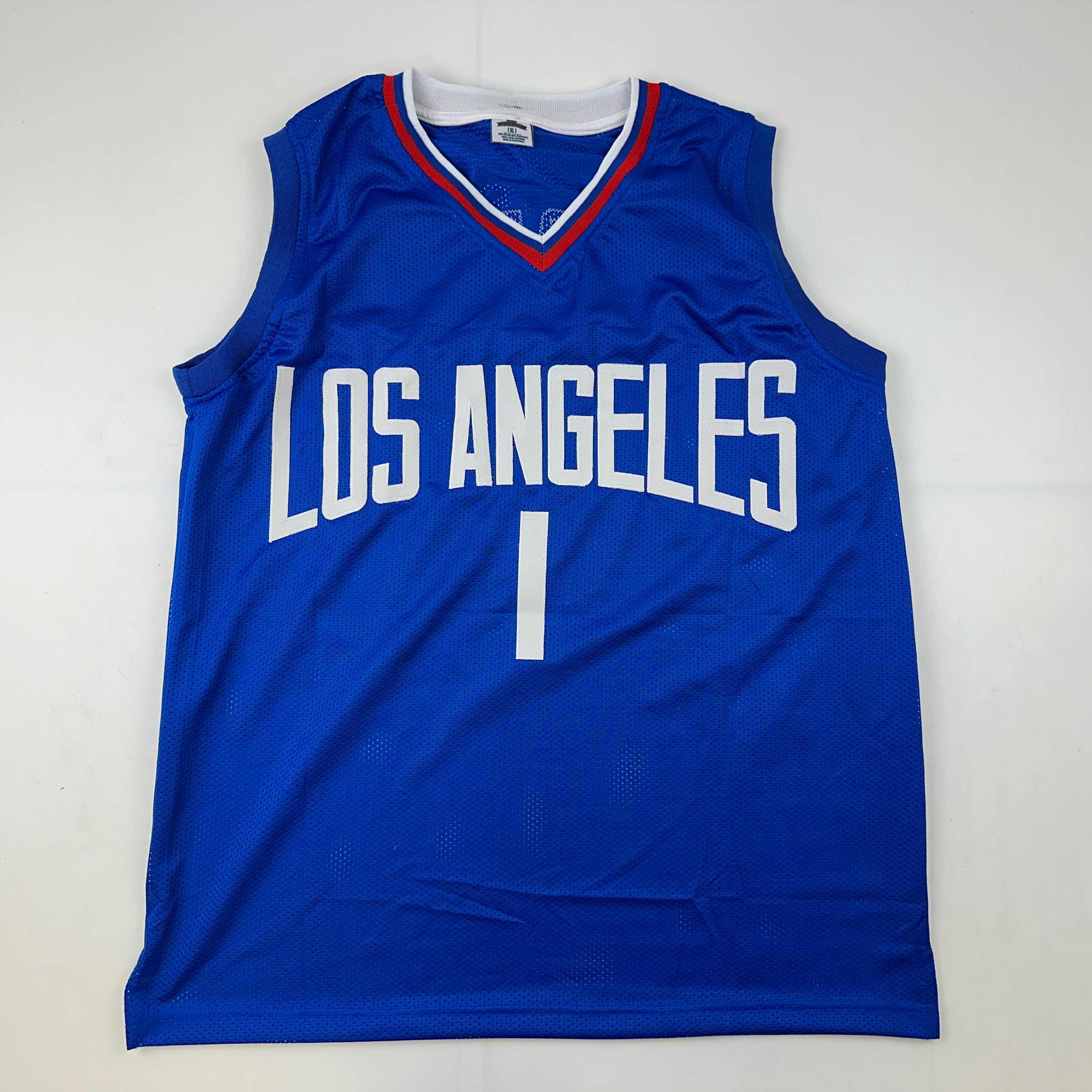 Facsimile Autographed James Harden Los Angeles LA Blue Reprint Laser Auto Basketball Jersey Size Men's XL