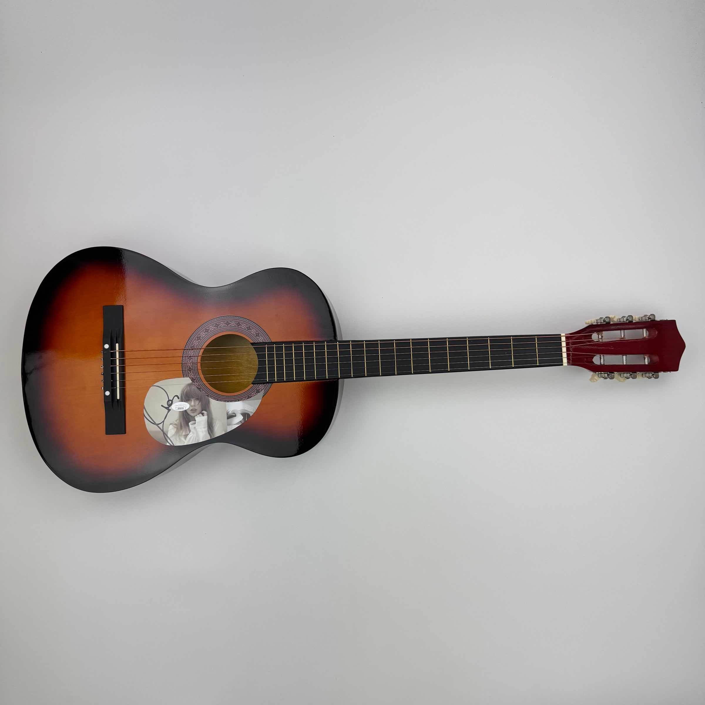 Autographed/Signed Taylor Swift 38" Brown Acoustic Guitar Music Instrument JSA Holo