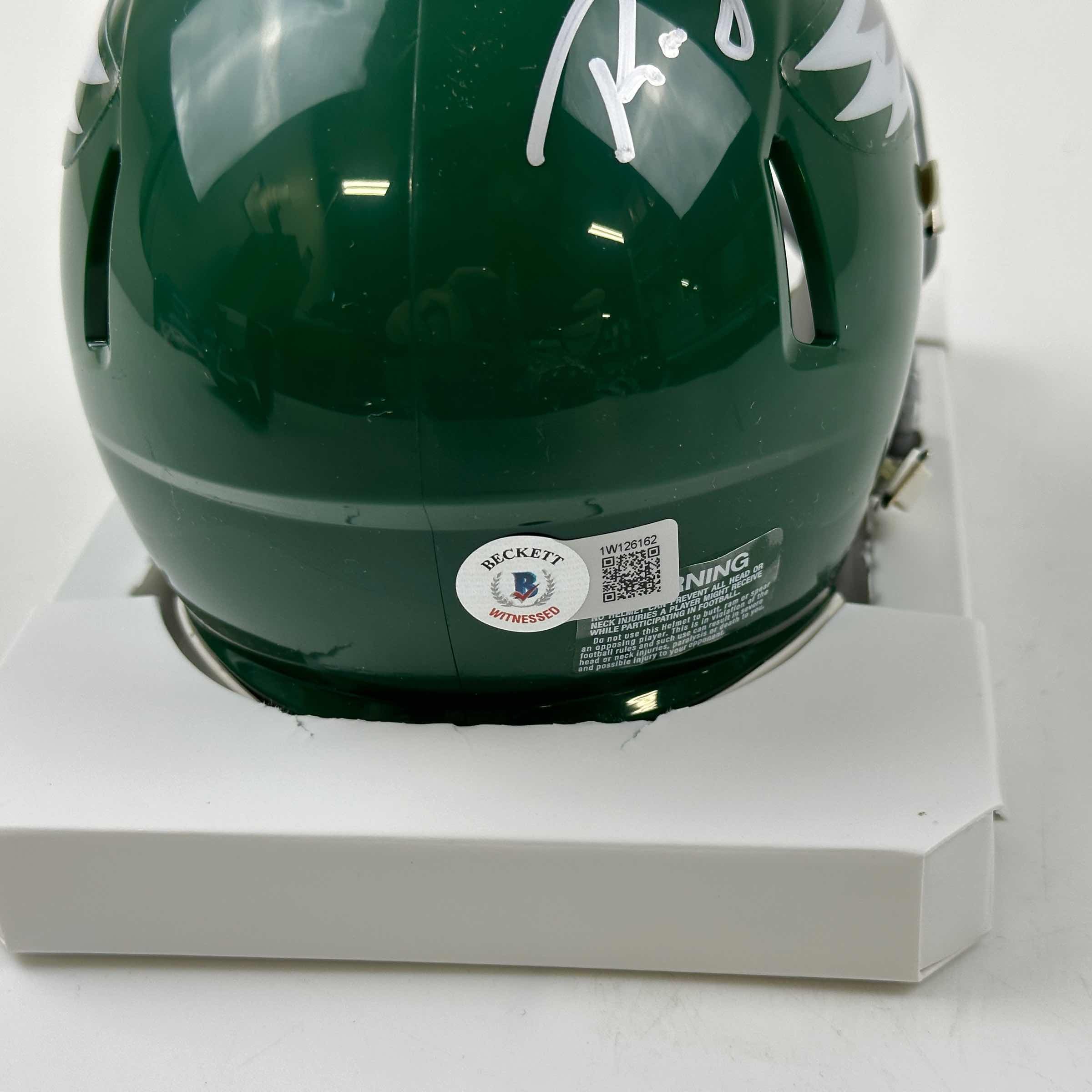 Autographed/Signed Ron Jaworski Philadelphia Eagles Retro Mini Football Helmet Beckett BAS COA