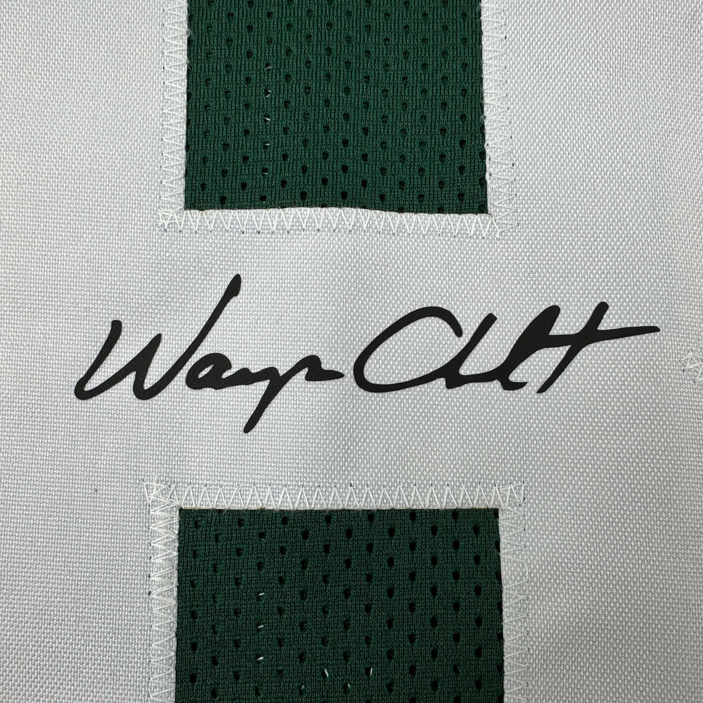 Framed Facsimile Autographed Wayne Chrebet 35x39 New York Green Reprint Laser Auto Football Jersey