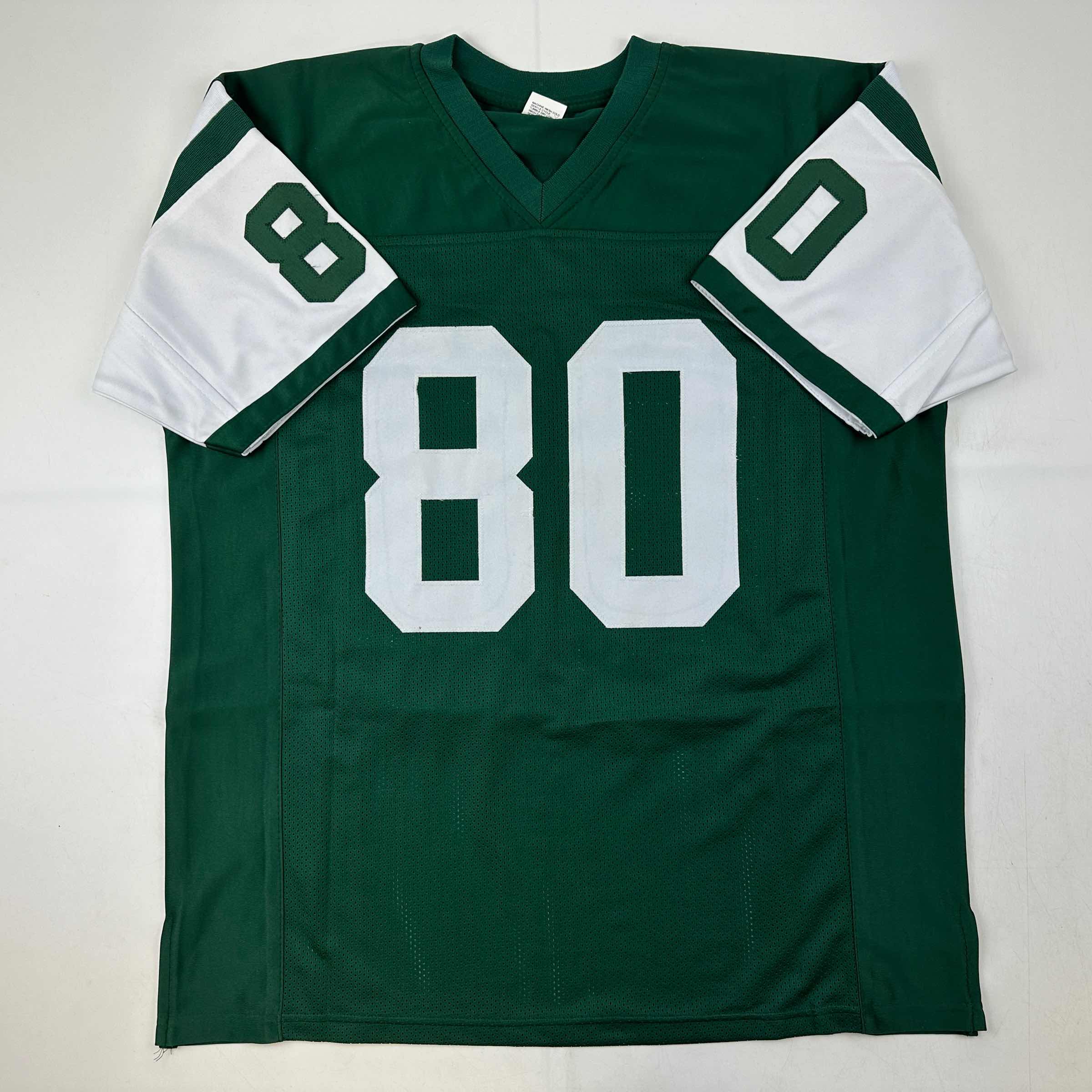 Facsimile Autographed Wayne Chrebet New York Green Reprint Laser Auto Football Jersey Size Men's XL