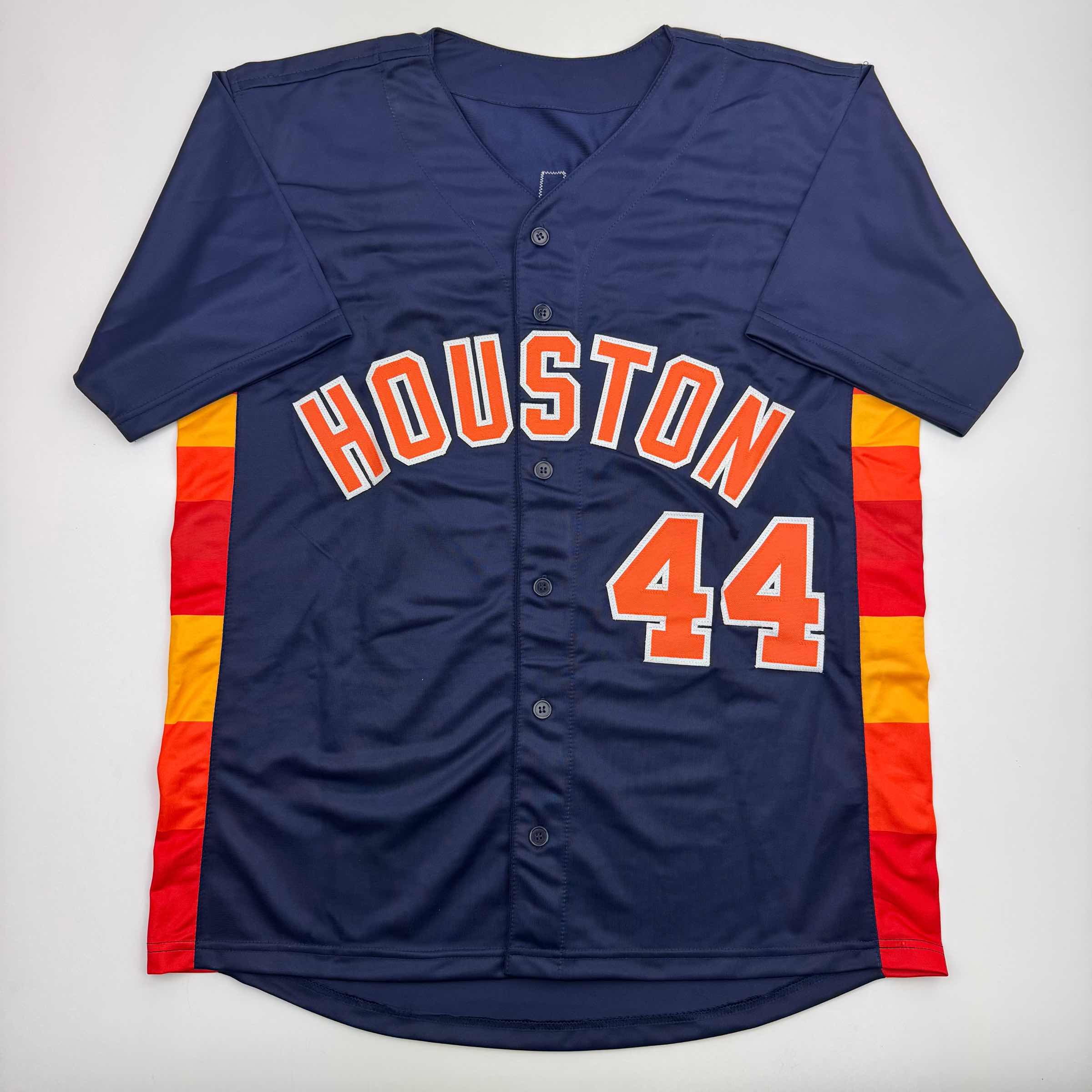 Autographed/Signed Yordan Alvarez Houston Blue Baseball Jersey Beckett BAS COA