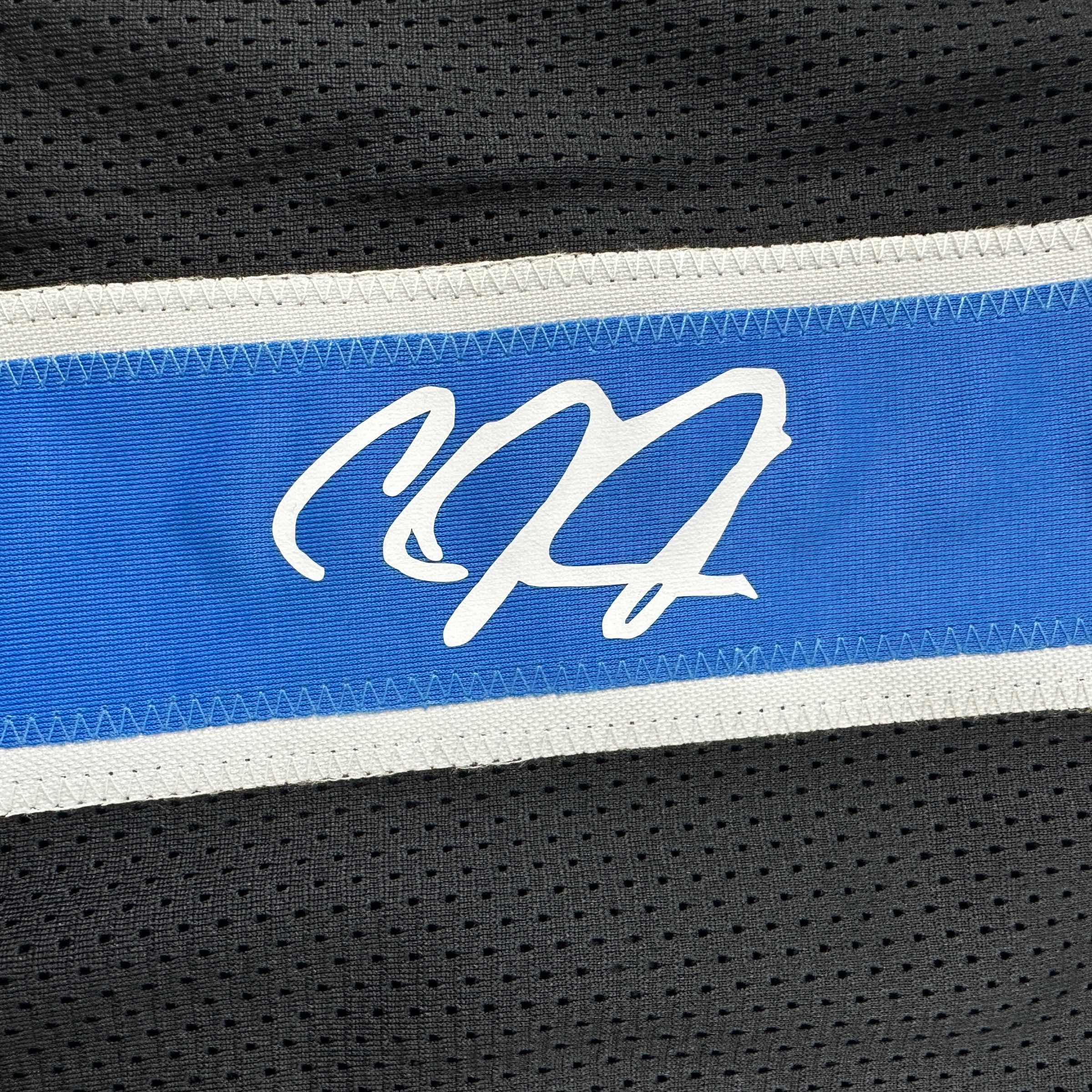 Facsimile Autographed Calvin Johnson Detroit Black Reprint Laser Auto Football Jersey Size Men's XL