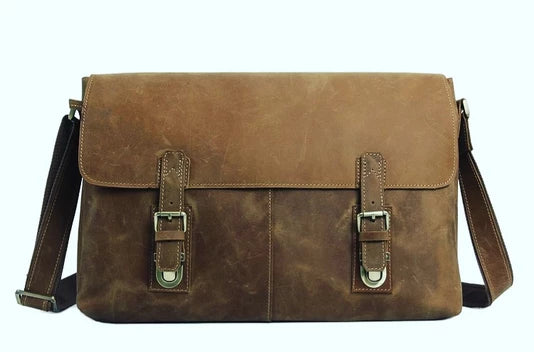“The Courier” Vintage Leather Messenger Bag