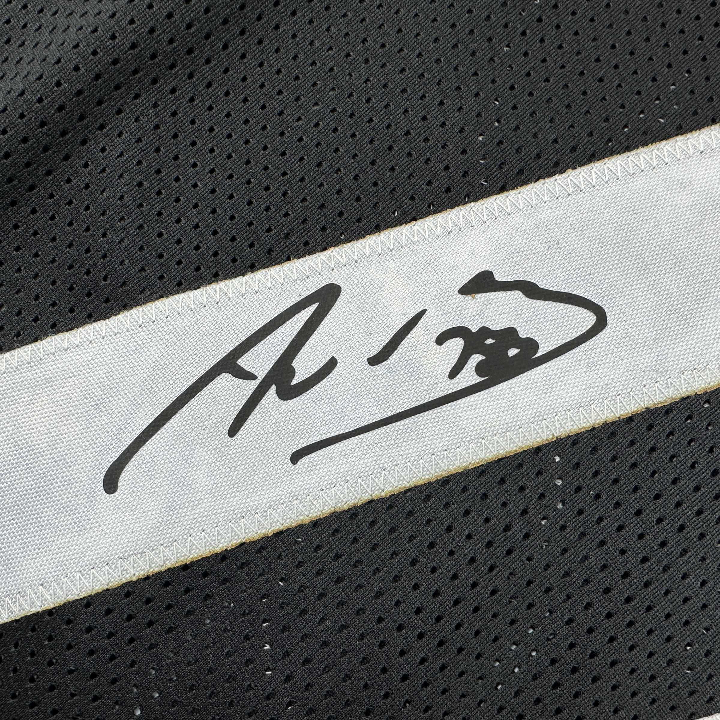 Facsimile Autographed Alejandro Villanueva Pittsburgh Black Reprint Laser Auto Football Jersey Size Men's XL