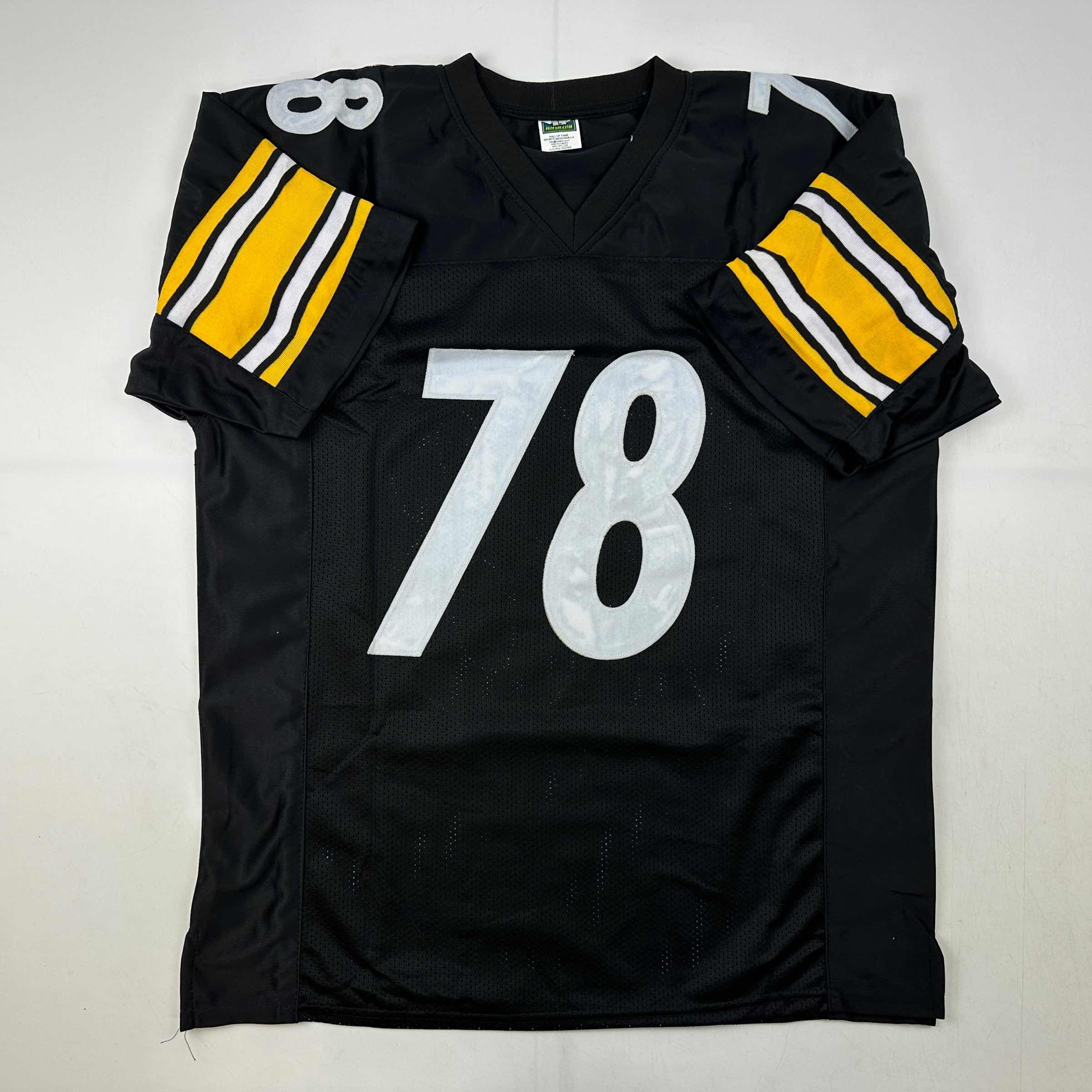 Facsimile Autographed Alejandro Villanueva Pittsburgh Black Reprint Laser Auto Football Jersey Size Men's XL