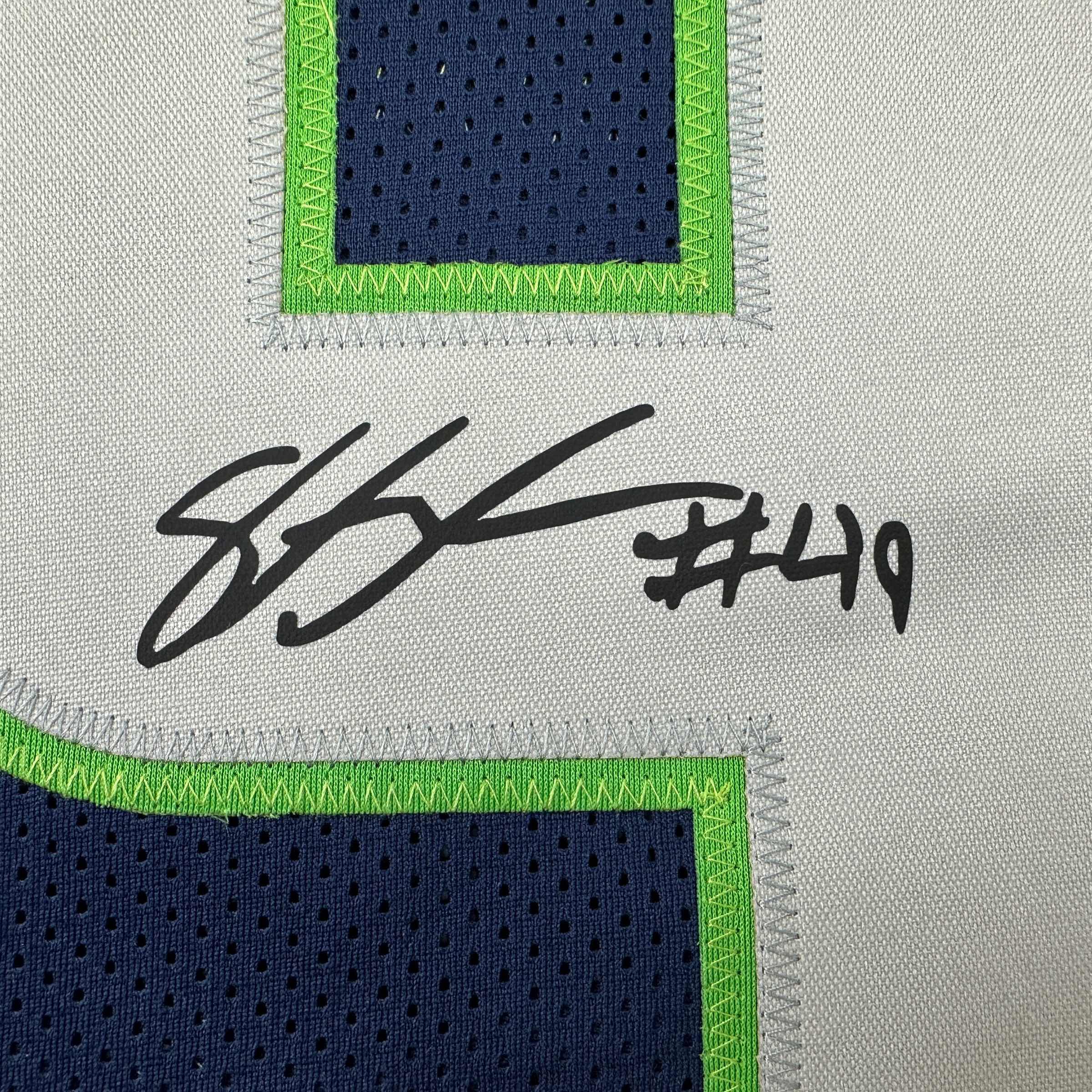 Facsimile Autographed Shaquem Griffin Seattle Blue Reprint Laser Auto Football Jersey Size Men's XL
