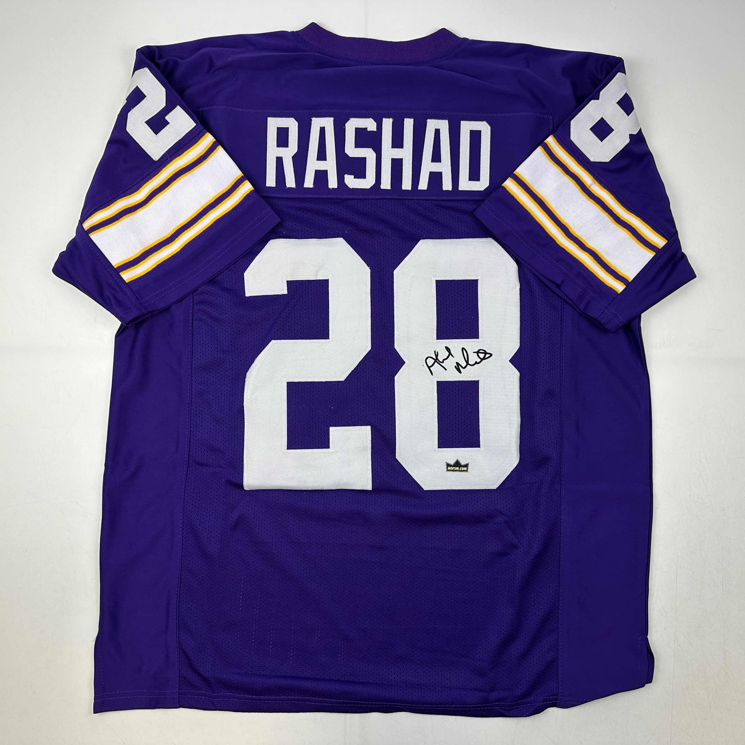 Facsimile Autographed Ahmad Rashad Minnesota Purple Reprint Laser Auto Football Jersey Size Men's XL