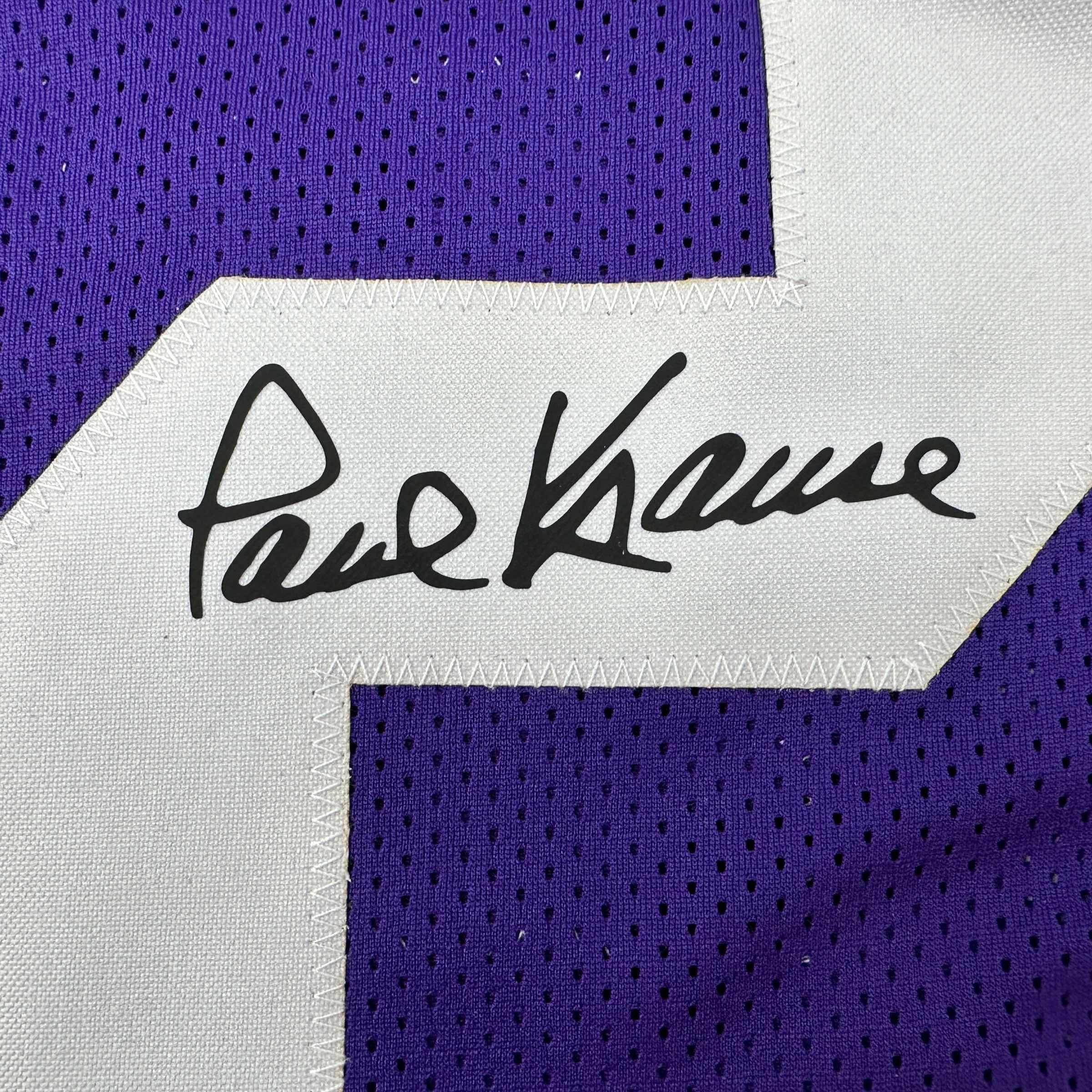 Framed Facsimile Autographed Paul Krause 35x39 Minnesota Purple Reprint Laser Auto Football Jersey