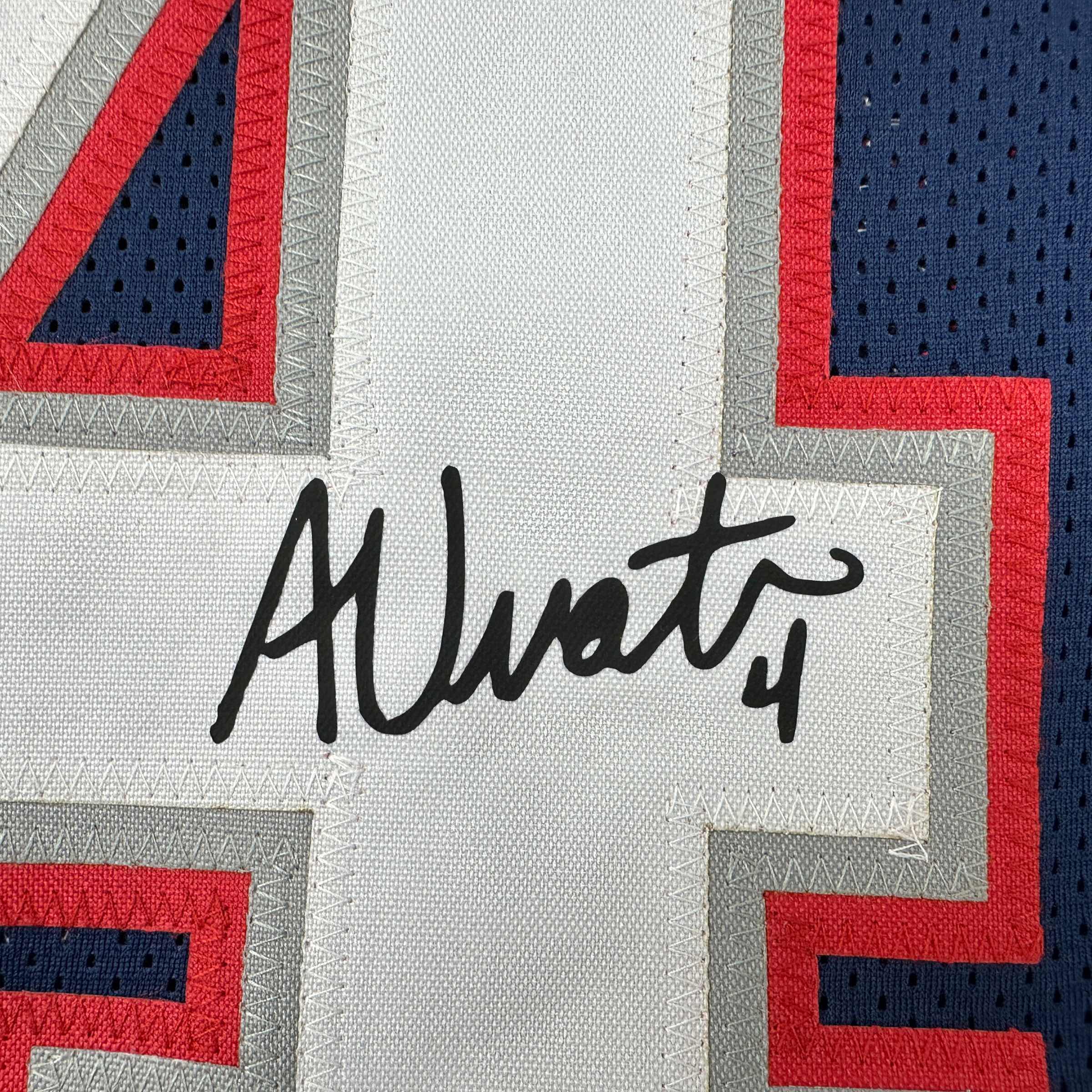 Framed Facsimile Autographed Adam Vinatieri 35x39 New England Blue Reprint Laser Auto Football Jersey