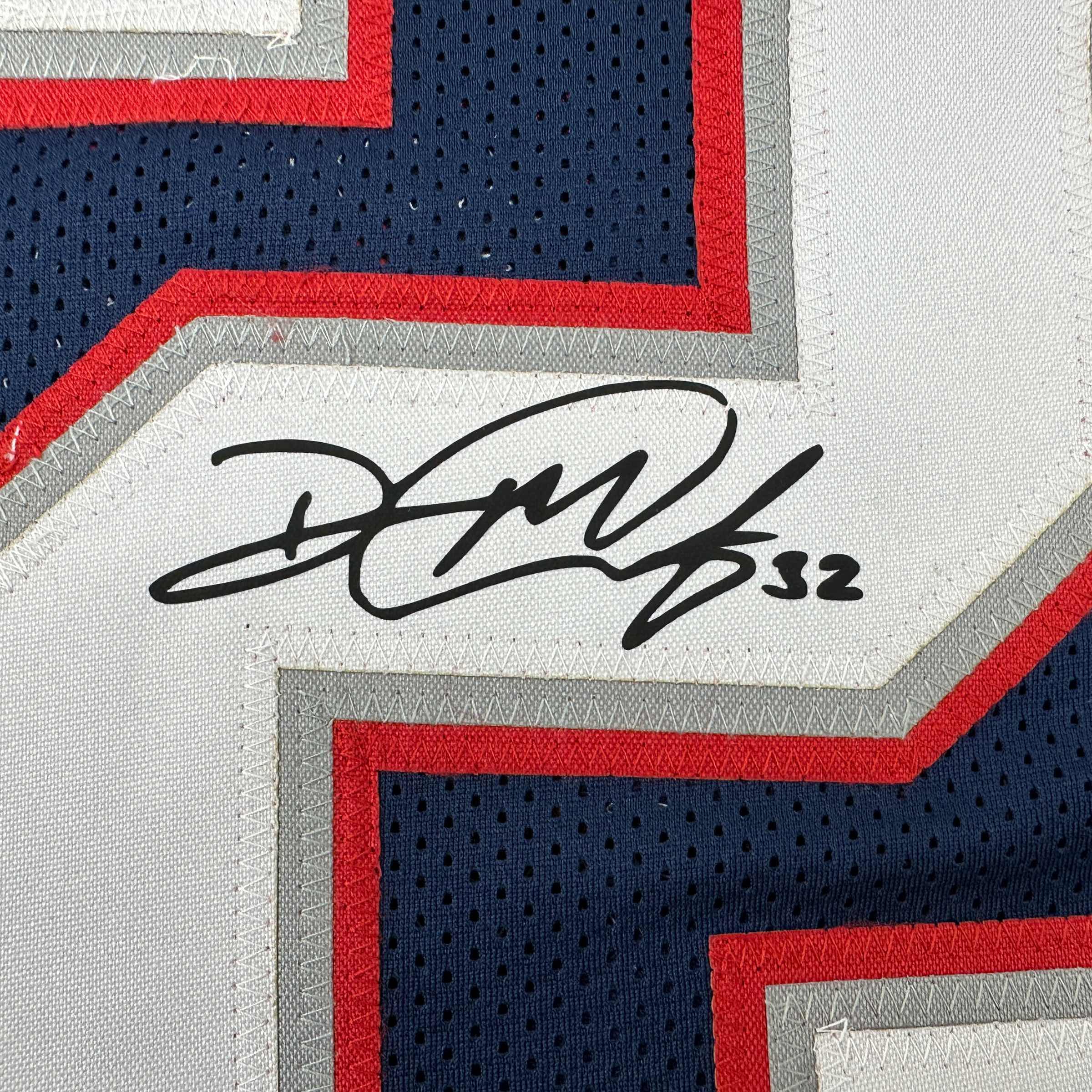 Framed Facsimile Autographed Devin McCourty 35x39 New England Blue Reprint Laser Auto Football Jersey