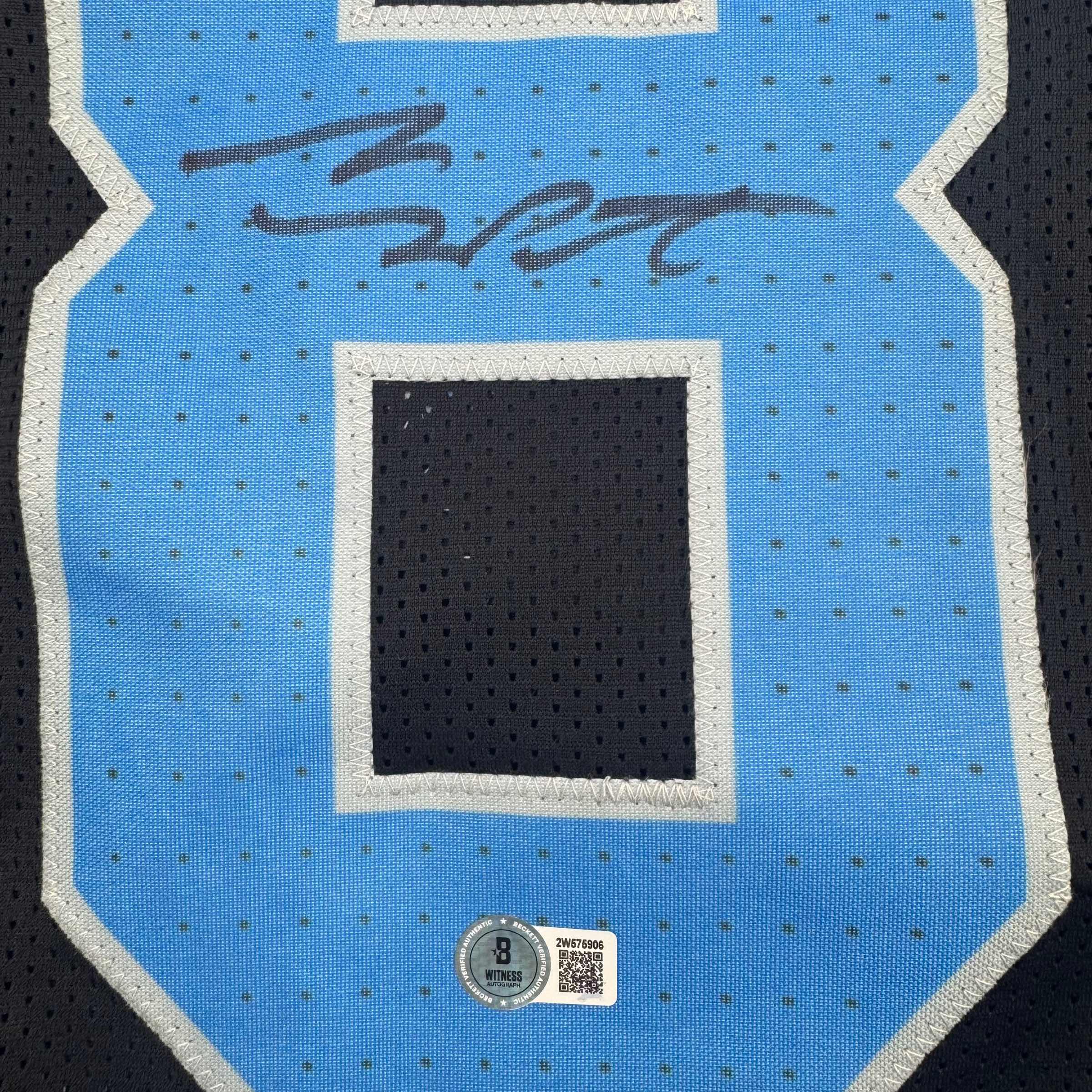 Autographed/Signed Sam LaPorta Detroit Black Football Jersey Beckett BAS COA