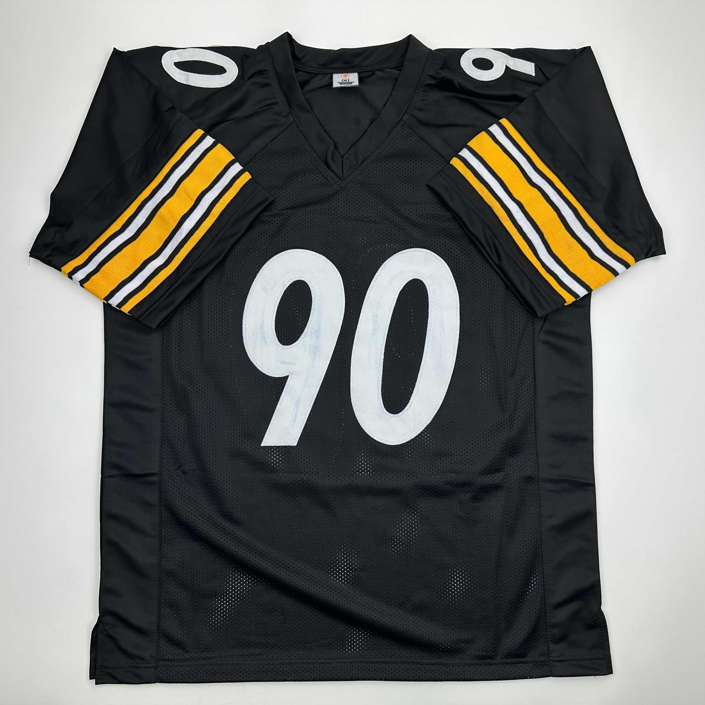 Autographed/Signed TJ T.J. Watt Pittsburgh Black Football Jersey Beckett BAS COA