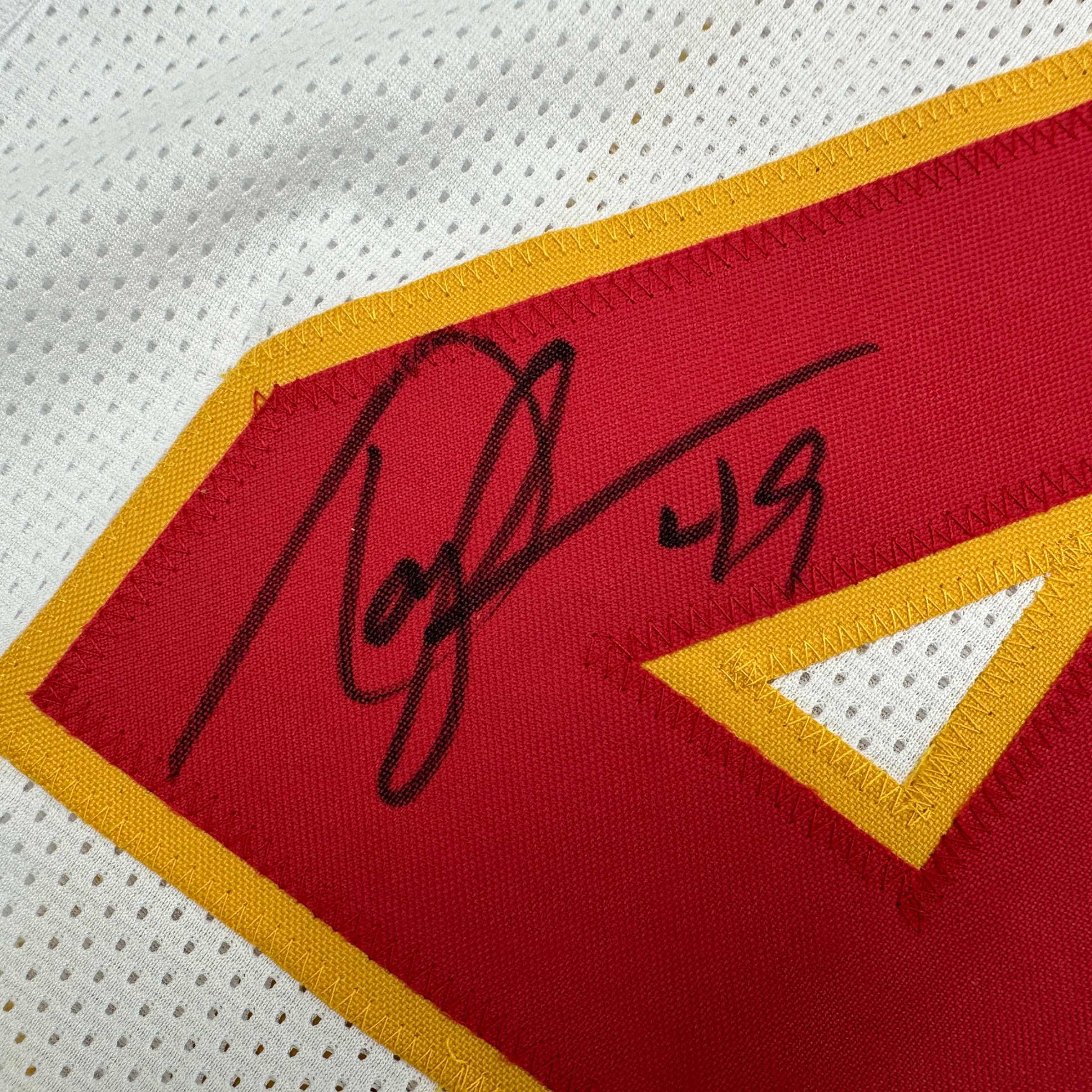 Autographed/Signed Tony Richardson Kansas City White Football Jersey JSA COA