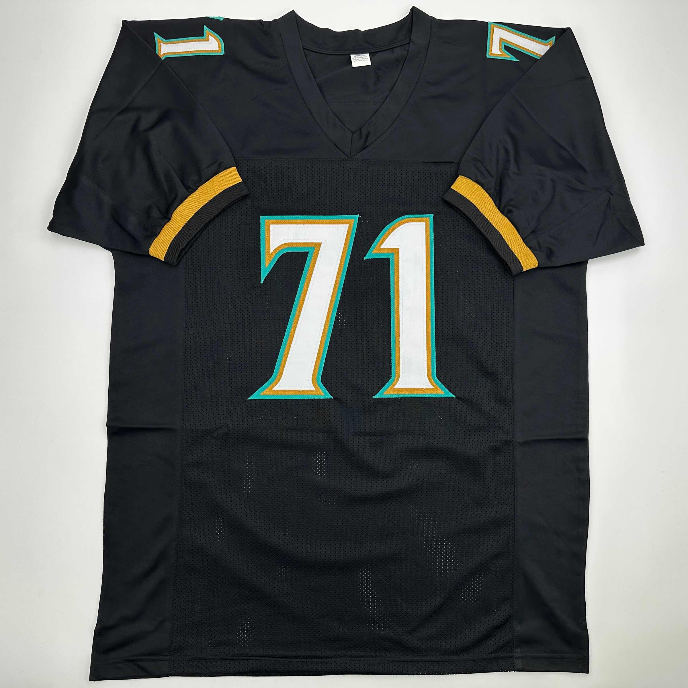 Autographed/Signed Tony Boselli HOF 22 Jacksonville Black Football Jersey Beckett BAS COA