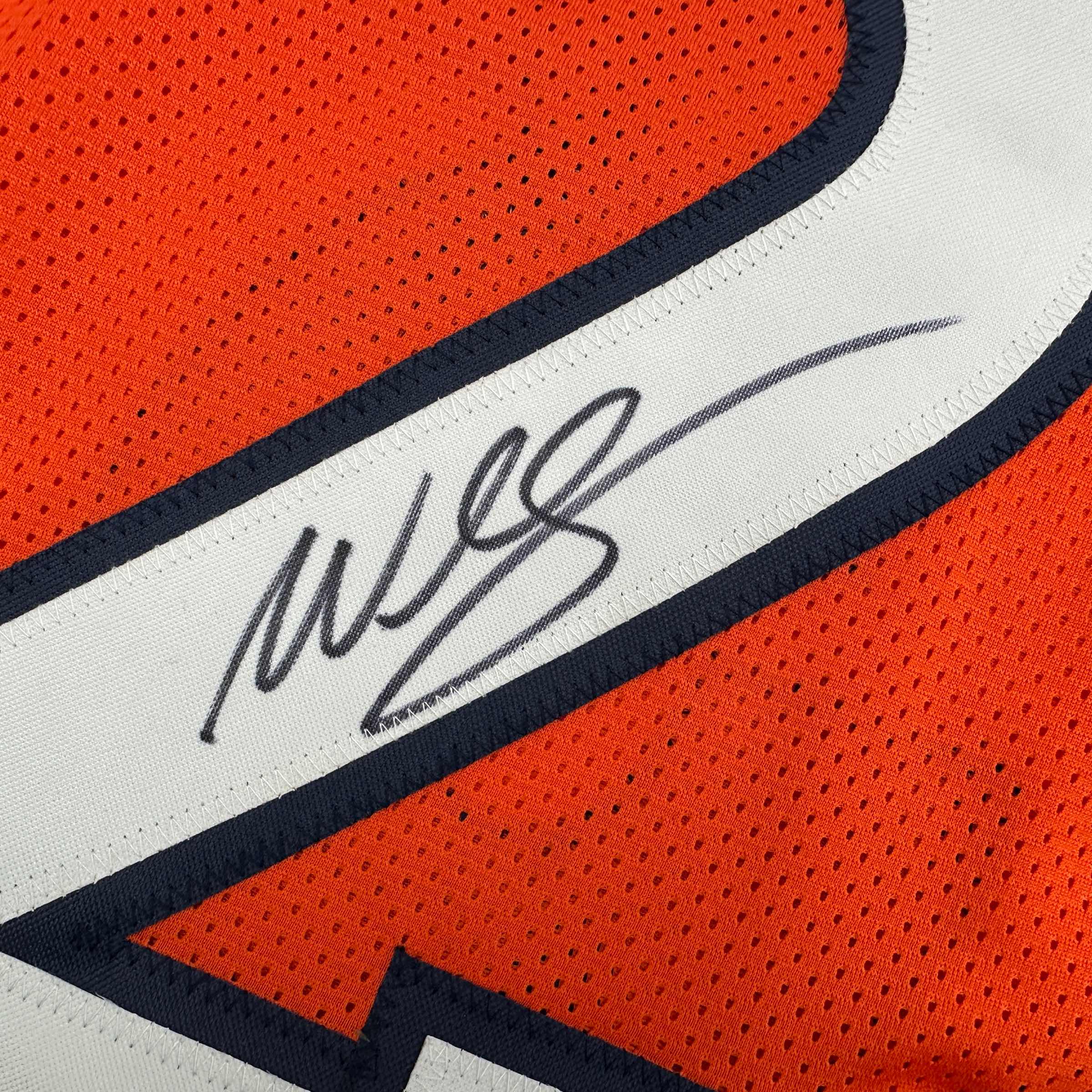 Autographed/Signed Willis McGahee Denver Orange Football Jersey JSA COA