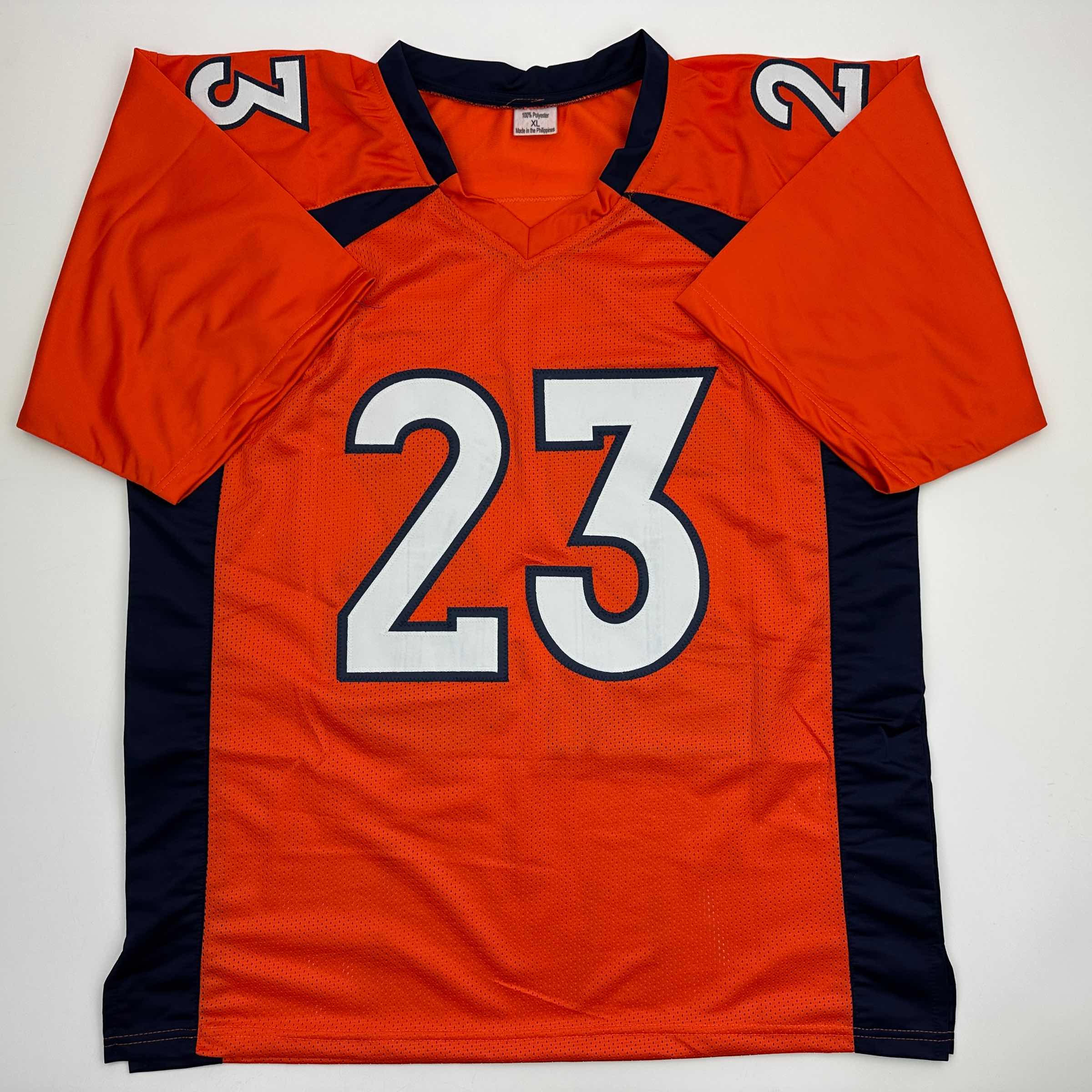 Autographed/Signed Willis McGahee Denver Orange Football Jersey JSA COA