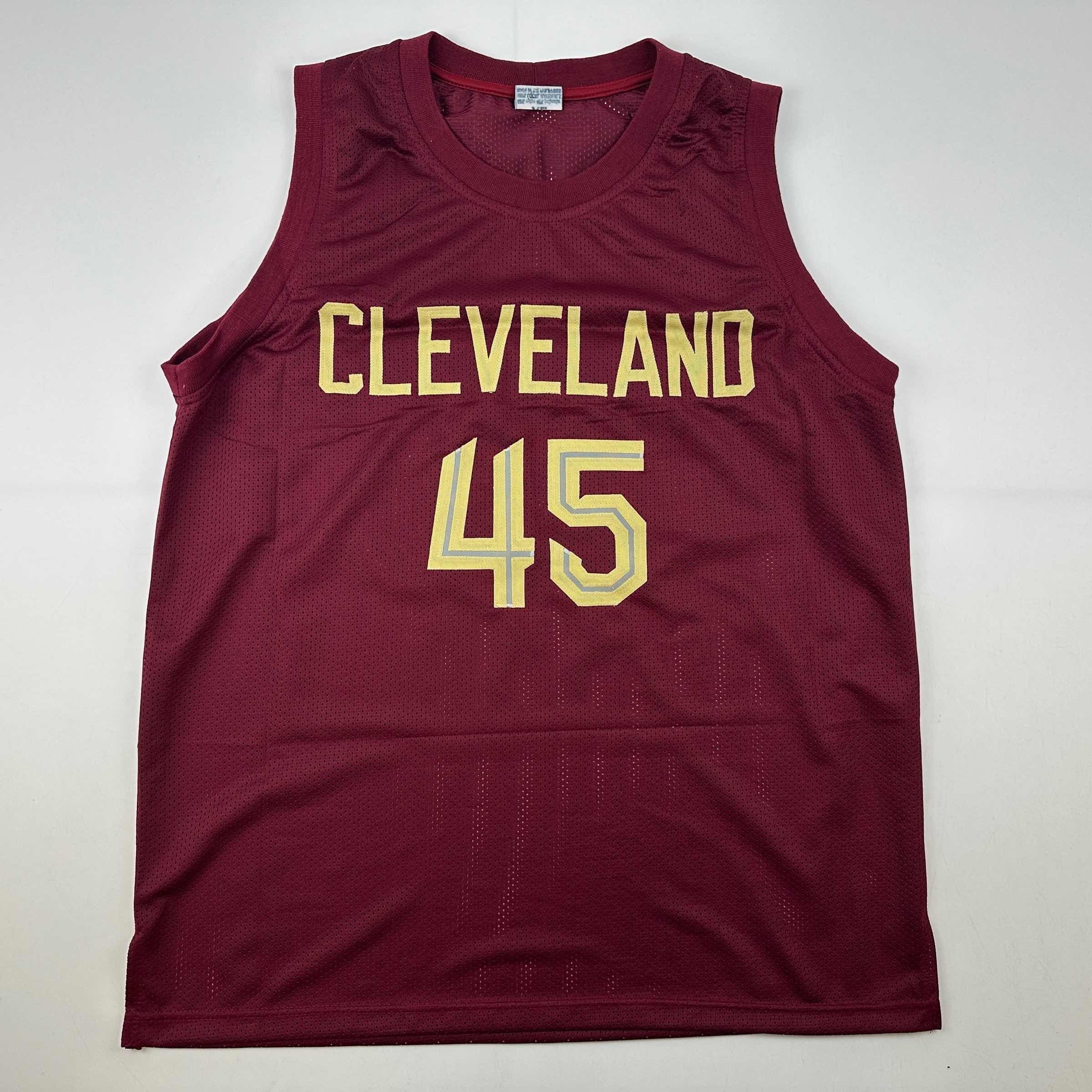 Facsimile Autographed Donovan Mitchell Cleveland Red Reprint Laser Auto Basketball Jersey Size Men's XL