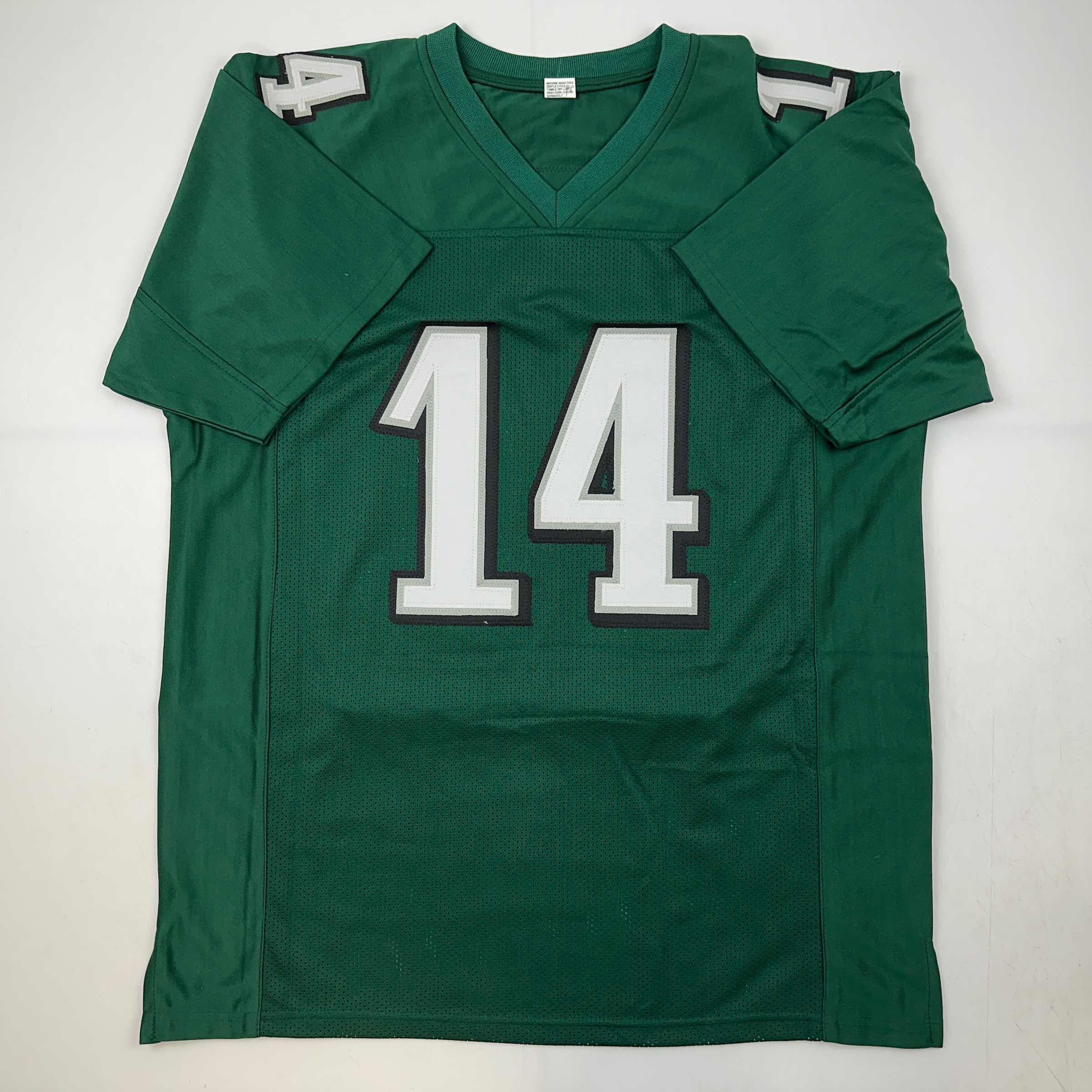 Facsimile Autographed Doug Pederson Philadelphia Green Reprint Laser Auto Football Jersey Size Men's XL